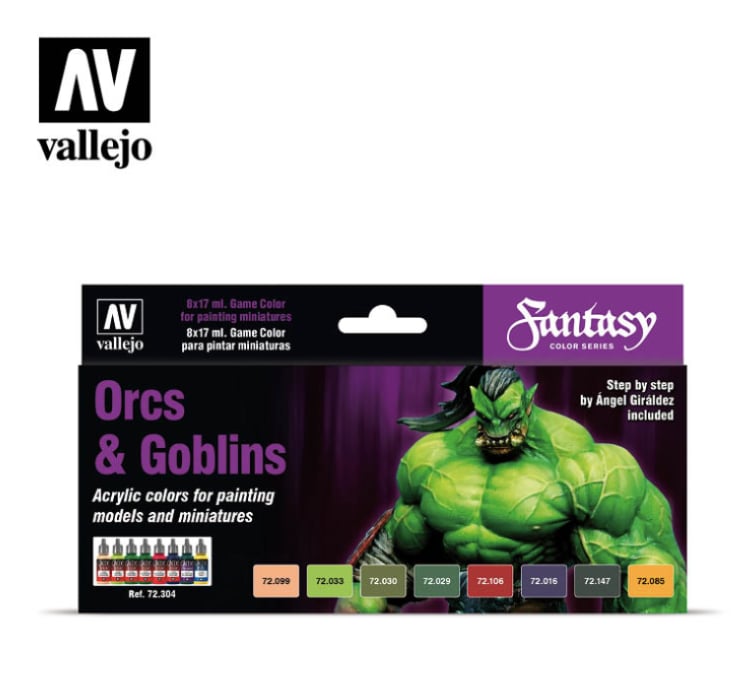 Vallejo 72304 8X18 ml. Orcs & Goblins, Game Color Serisi Model Boyası Seti
