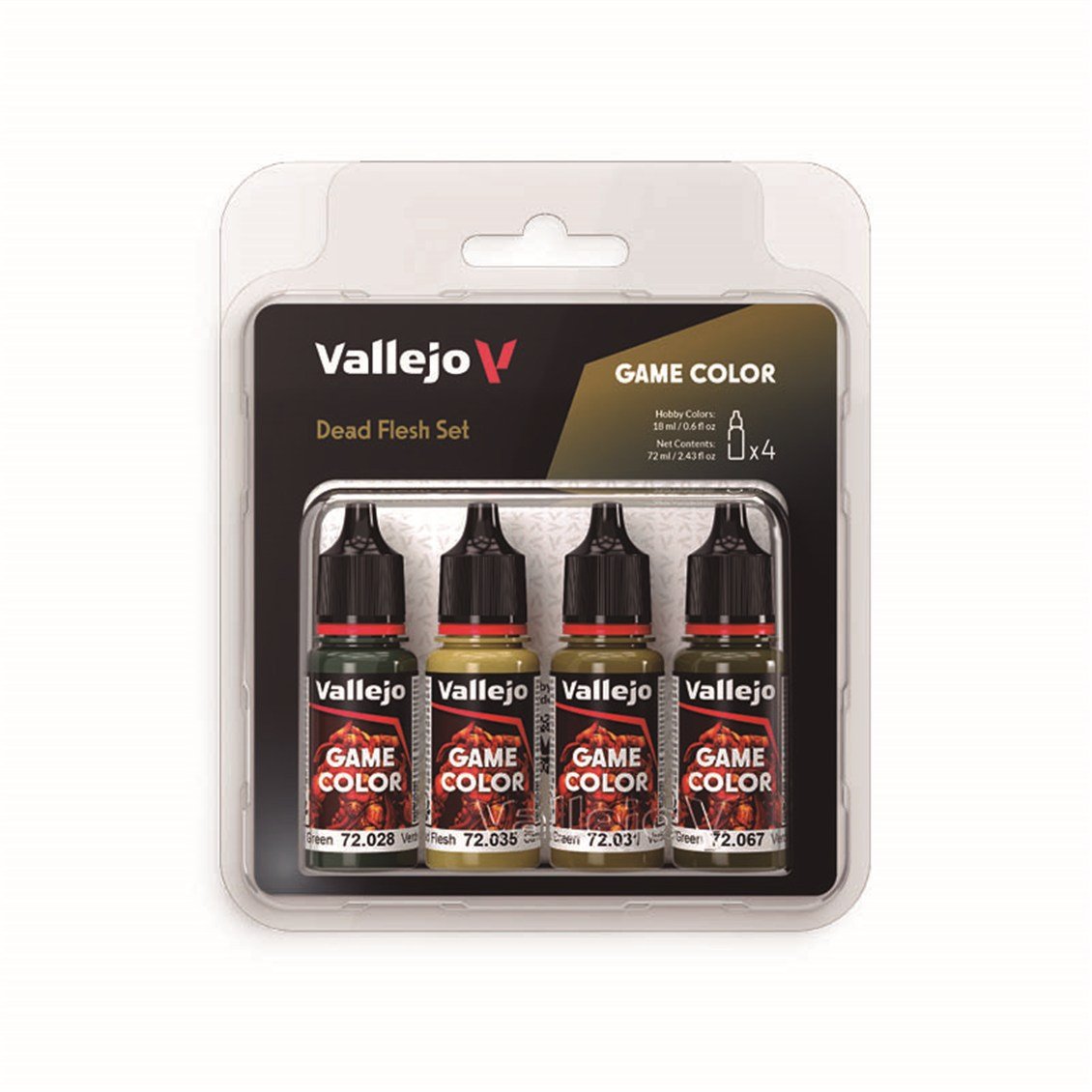Vallejo 72392 4x18 ml. Dead Flesh, Game Color Serisi Model Boyası Seti