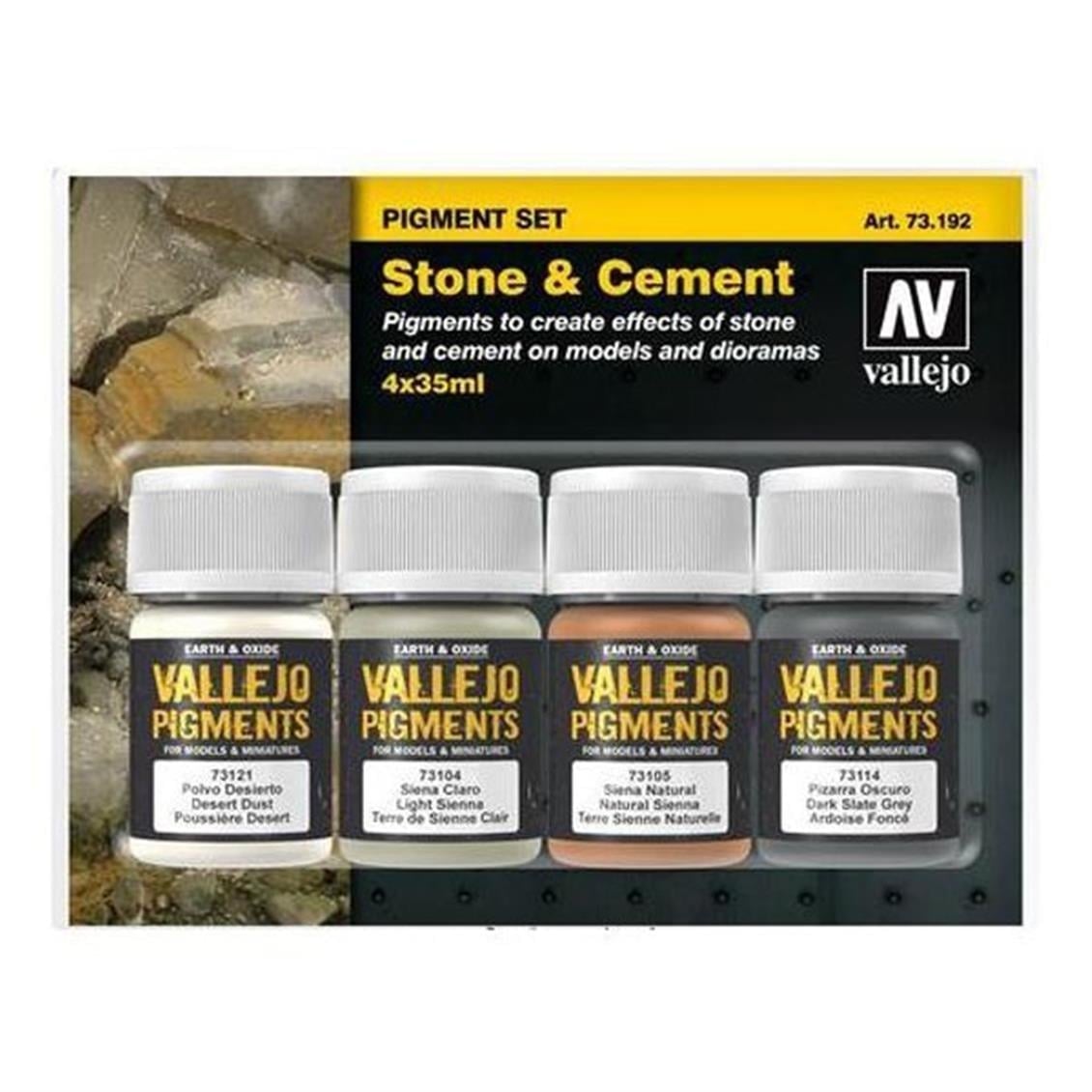 Vallejo 73192 4X35 ml. Stone & Cement, Model Boyası Diorama Seti