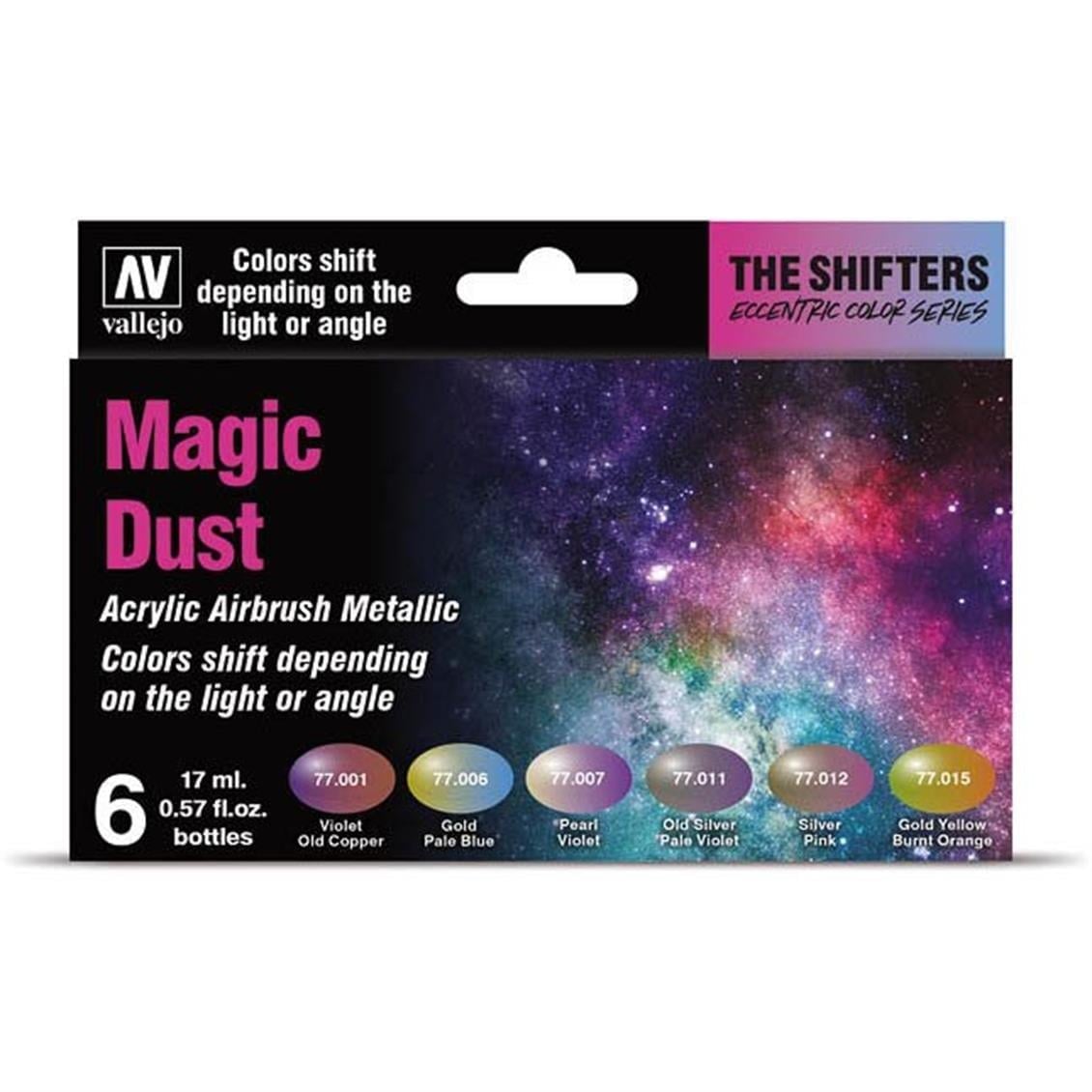 Vallejo 77090 6x18 ml. Magic Dust, Shifter Serisi Model Boyası Seti