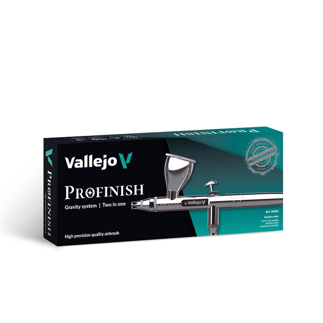 Vallejo 90002 Profinish, Çift Hamleli (Double Action), 0.2 ve 0.3 mm. Memeli, 3ml. 9 ml.ve 15 ml. Hazneli Boya Tabancası