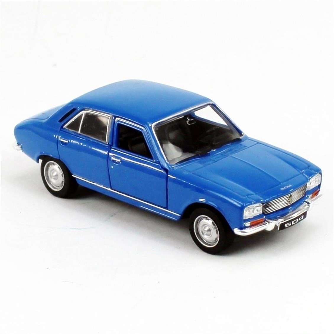 Welly 42394 1/34-1/39 Ölçek, 1975 Peugeot 504, Mavi, Çek-Bırak Mekanizmalı Oyuncak Metal Araba