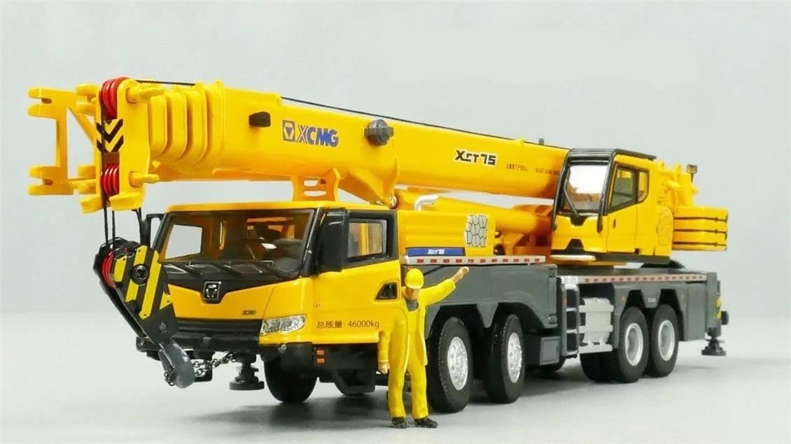 Yagao XCT75 1/50 Ölçek, XCMG Tekerli Vinç-Sergilemeye Hazır Metal Model