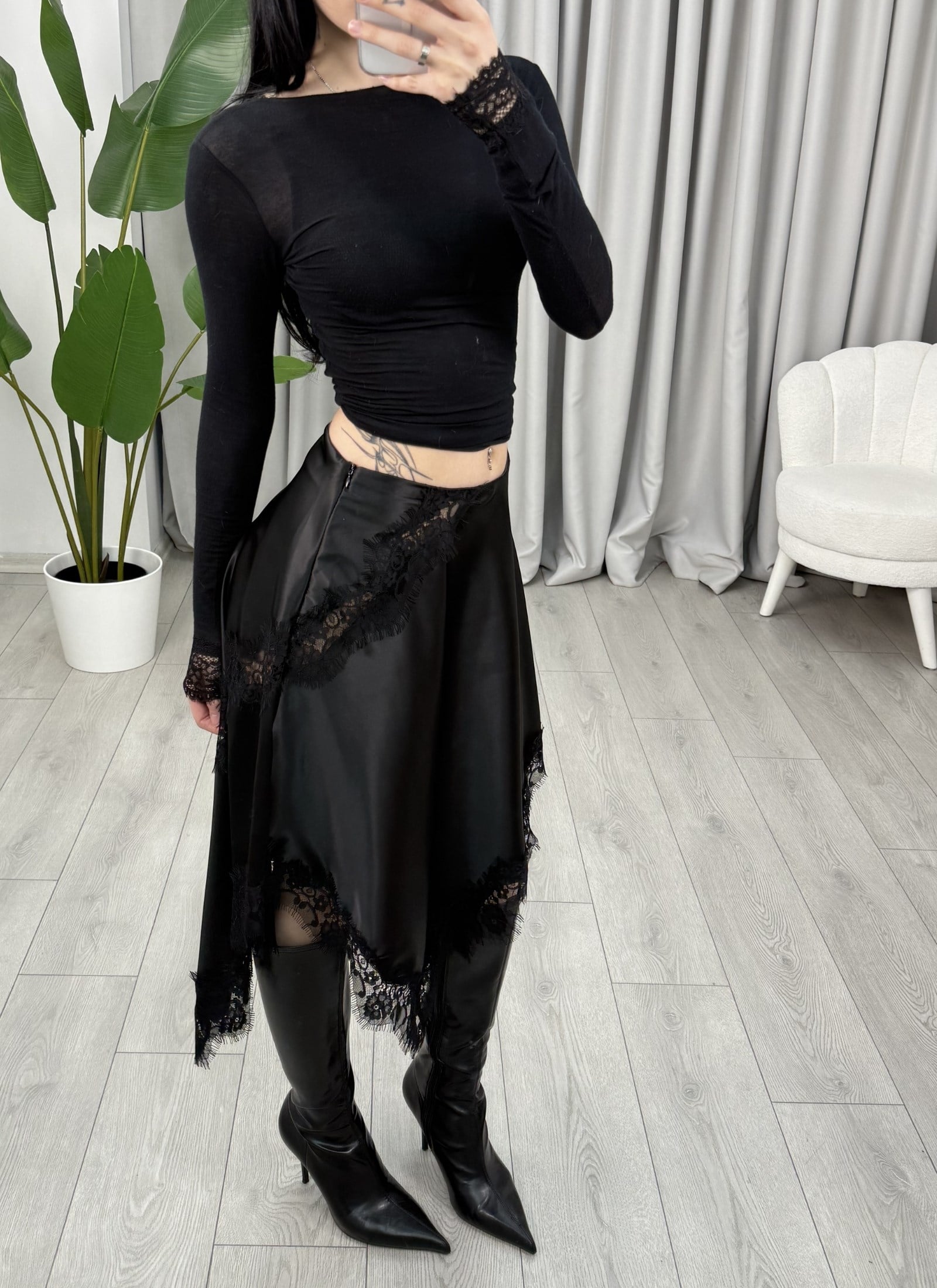 Destina Saten Etek Siyah