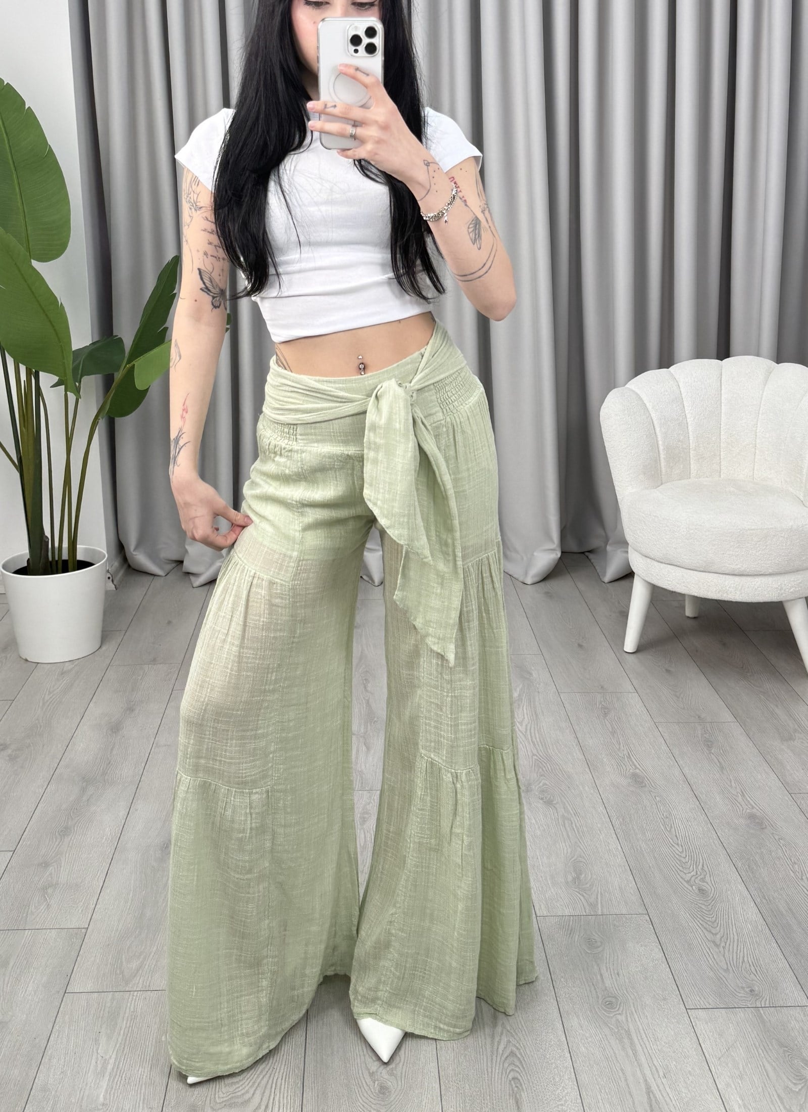 Lucy İthal Su Yeşili Pantolon