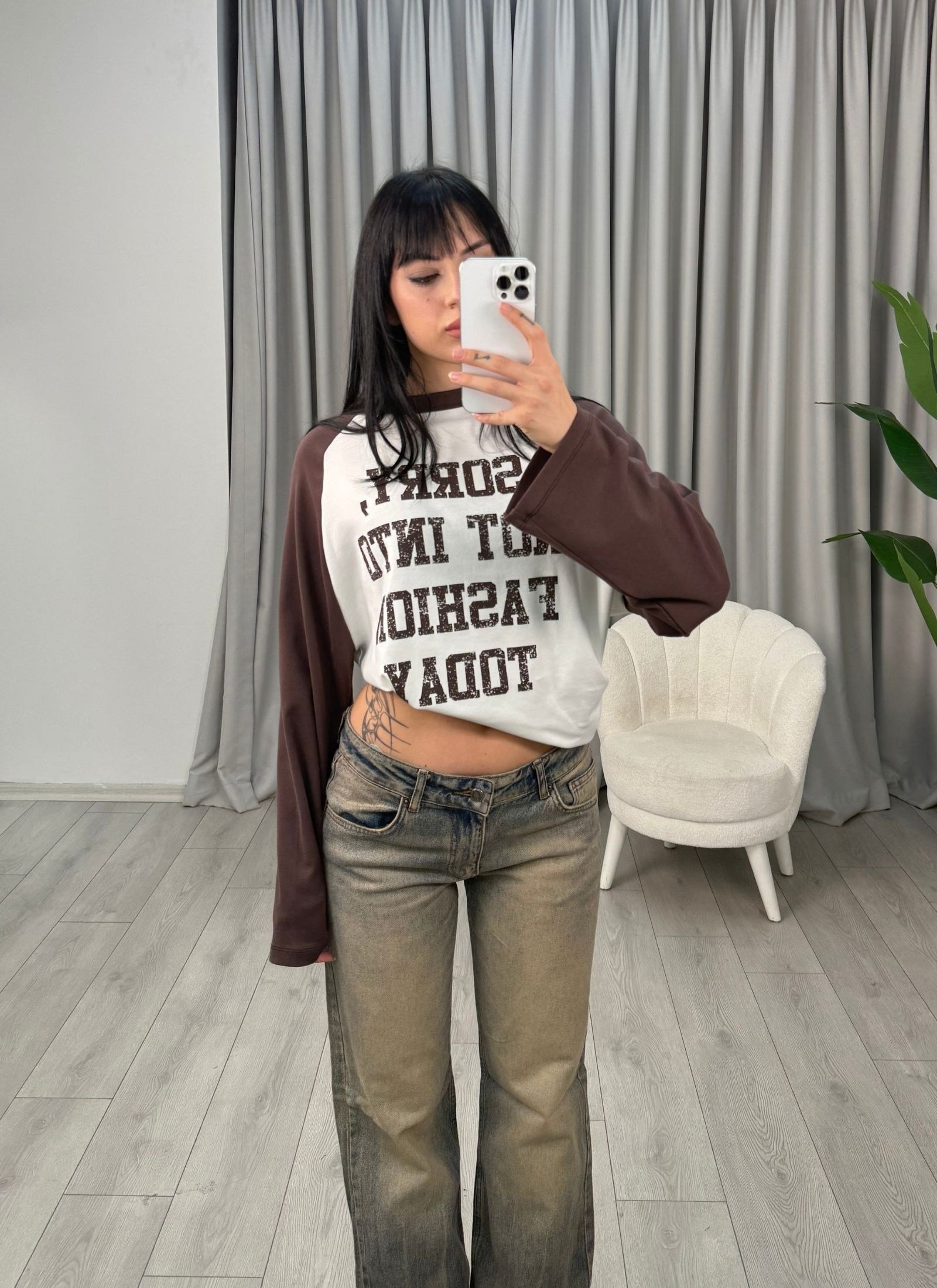 Max Reglan Baskılı Bluz Kahve