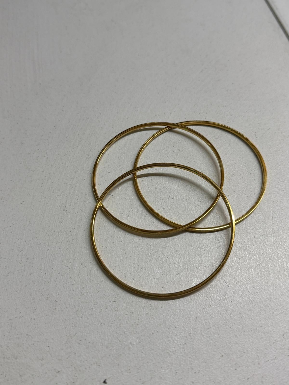 Gold Simli Ajda Çelik Kelepçe Bilezik
