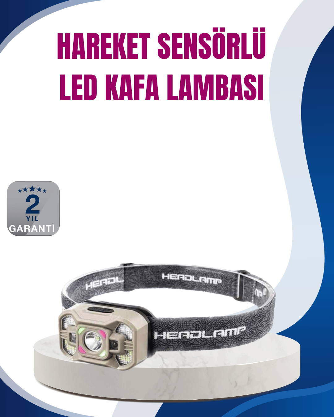 Hareket Sensörlü LED Far 45 Derece Ayarlı Şarj Edilebilir