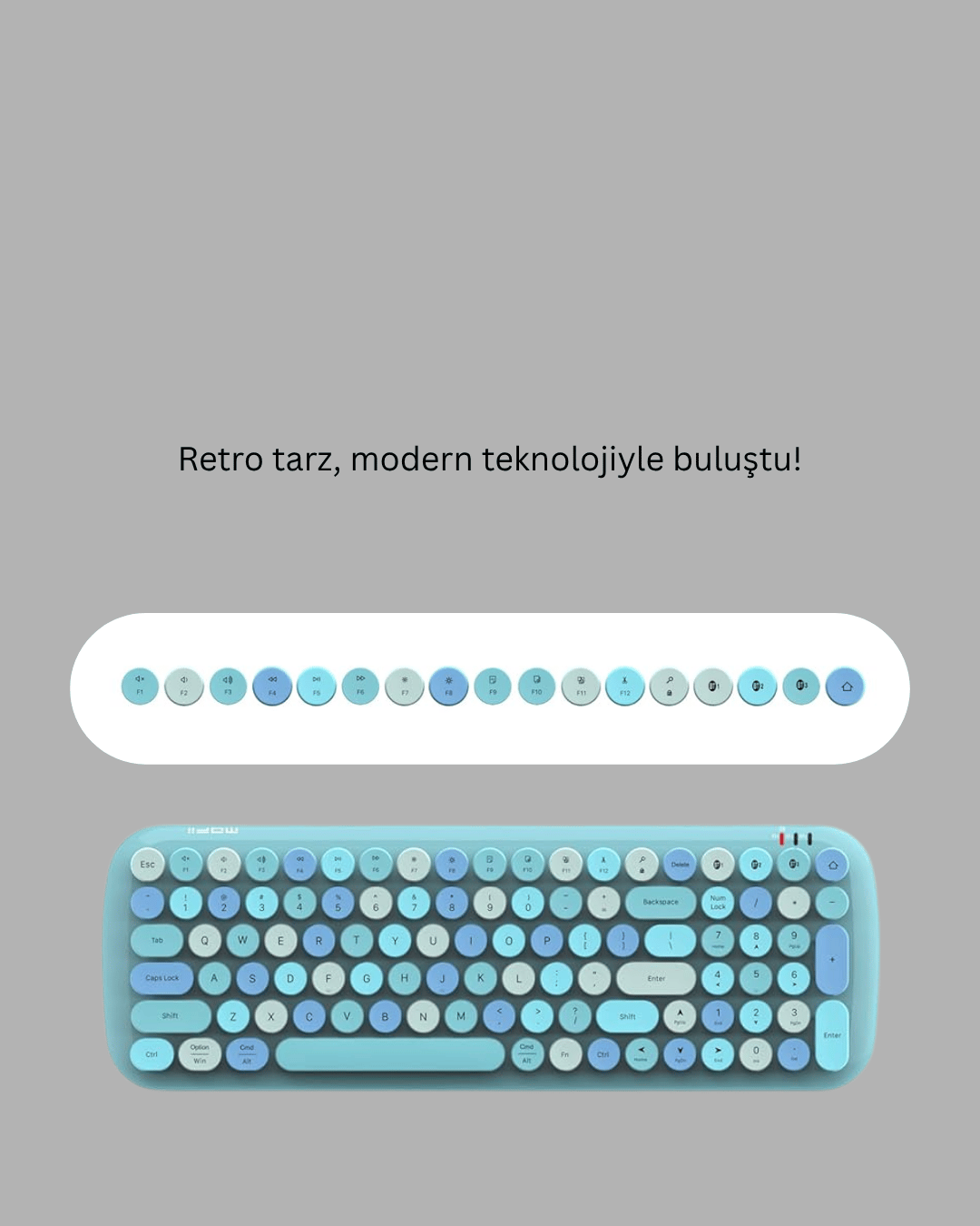 Kablosuz Klavye Mouse Seti mavi
