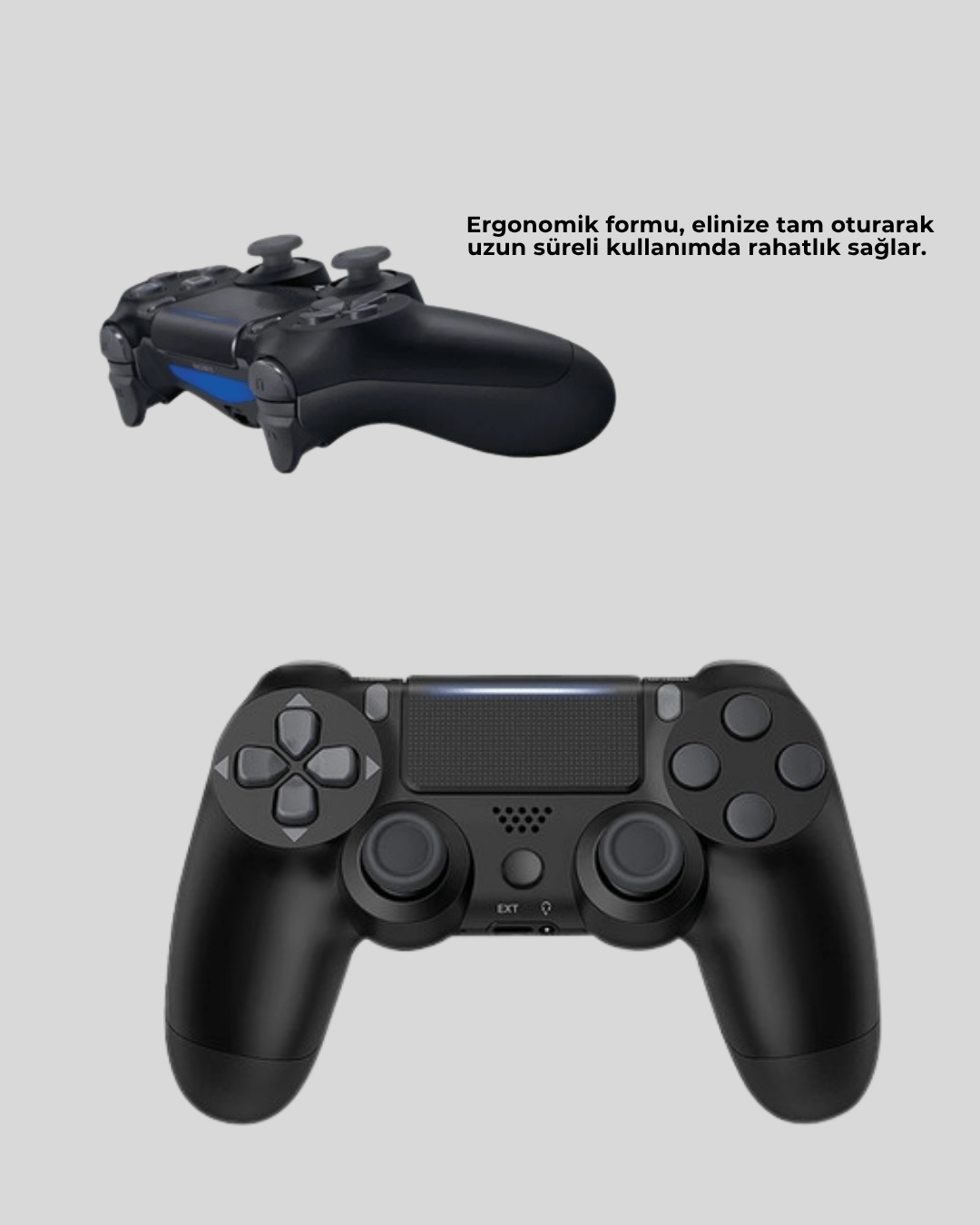 Kablosuz PS4 Controller Çift Motorlu Dayanıklı Gamepad