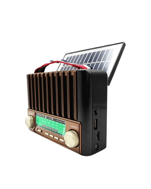 KTF-1428 Solar Panel Destekli Şarjlı Bluetooth Hoparlör – FM/AM/SW Radyo, AUX ve TF Kart Girişli