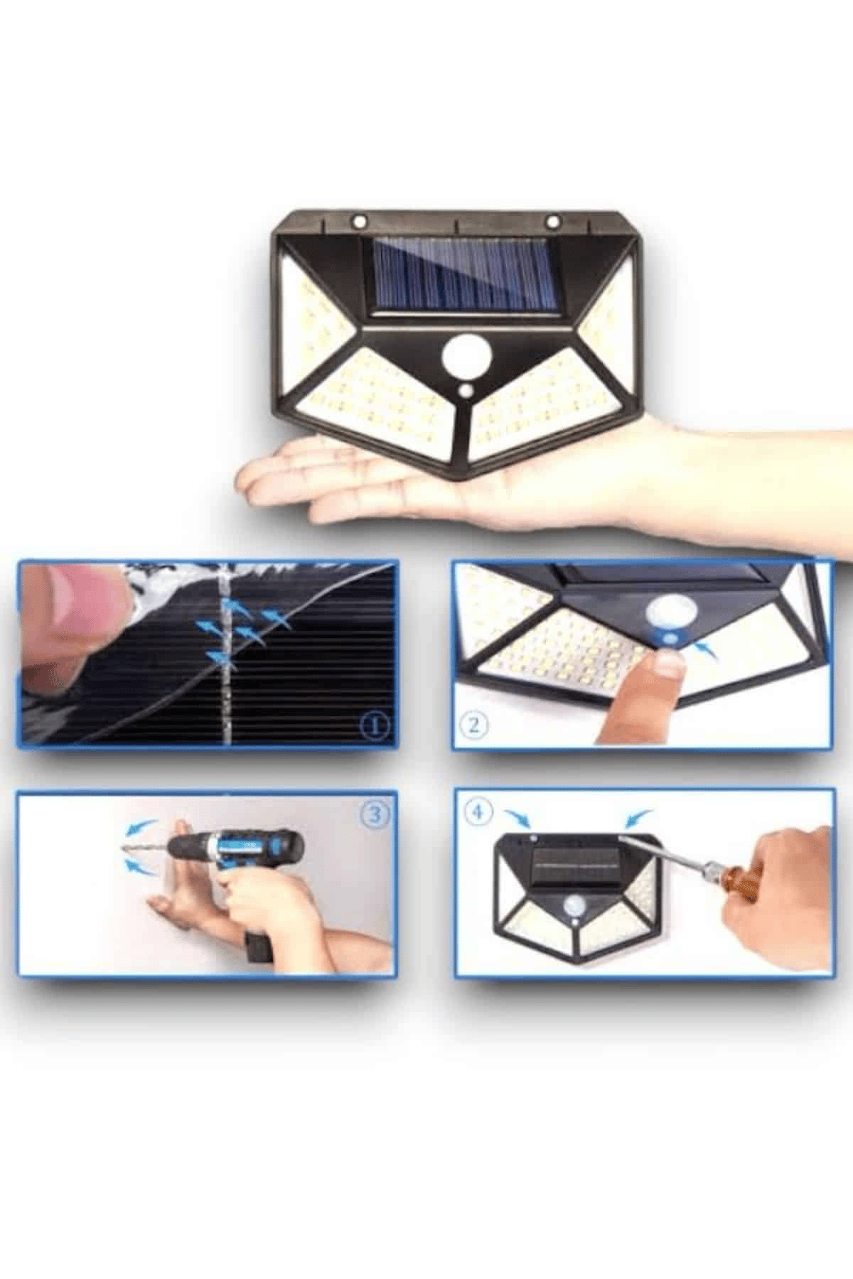 SENSÖRLÜ GÜNEŞ ENERJİLİ DUVAR LAMBASI
