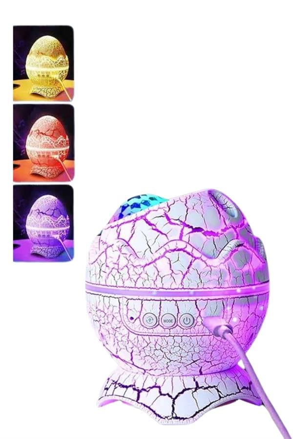 Yumurta Şeklinde Su Dalgalı Bluetooth Speaker Lamba Renkli Şarjlı