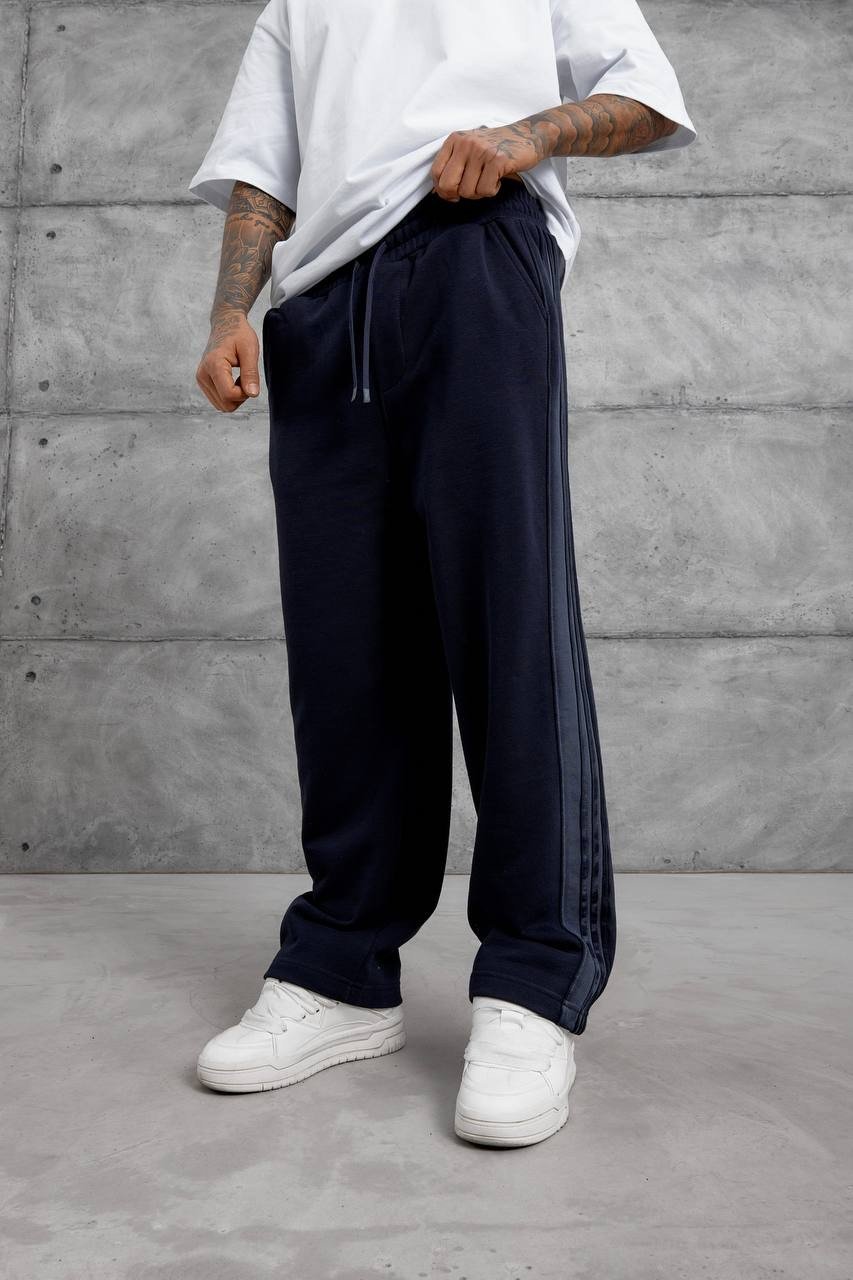 Lacivert PÜSKÜRTMELİ ŞERİTLİ BAGGY EŞOFMAN ALTI