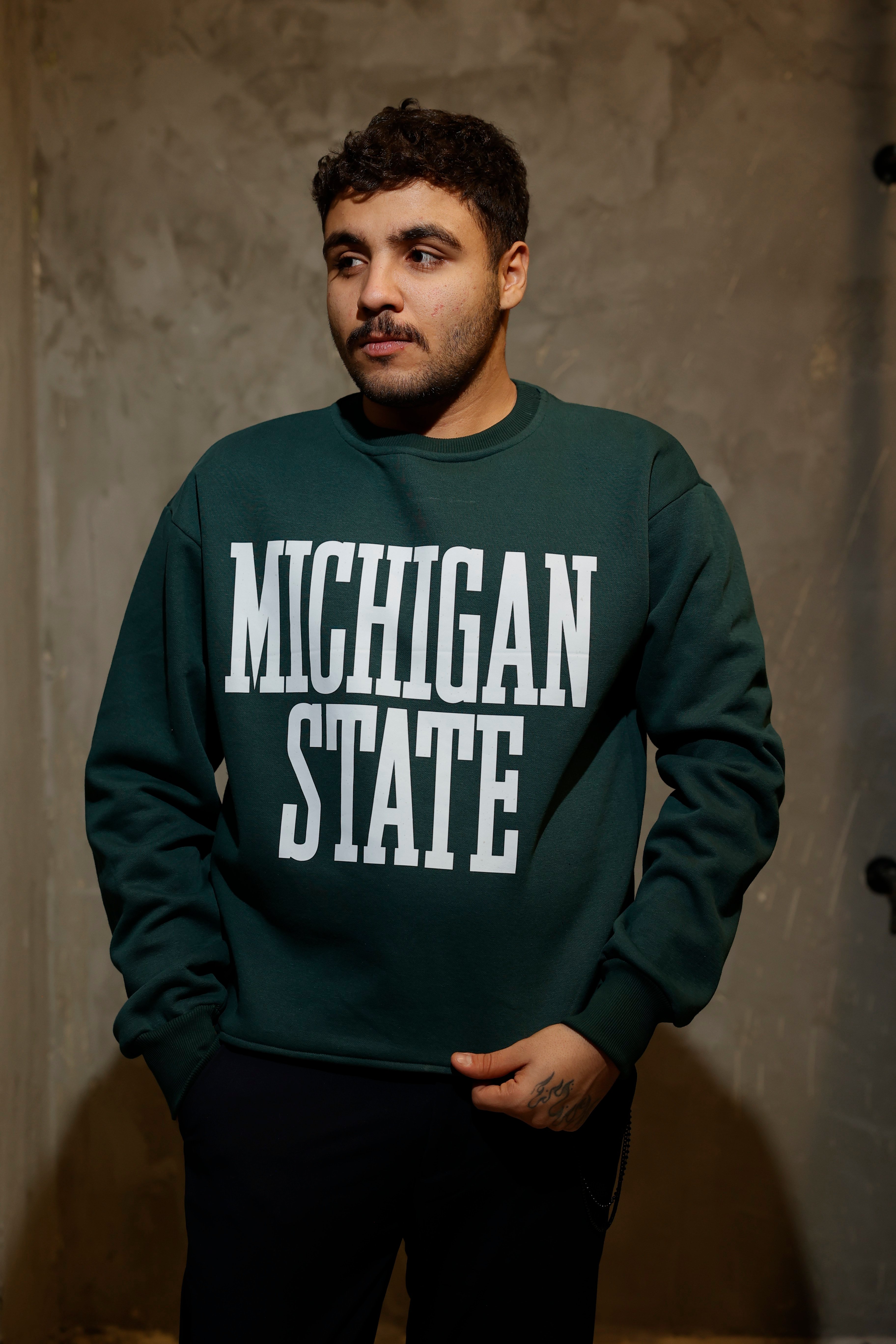 MICHIGAN STATE Yeşil Oversize Sweatshirt