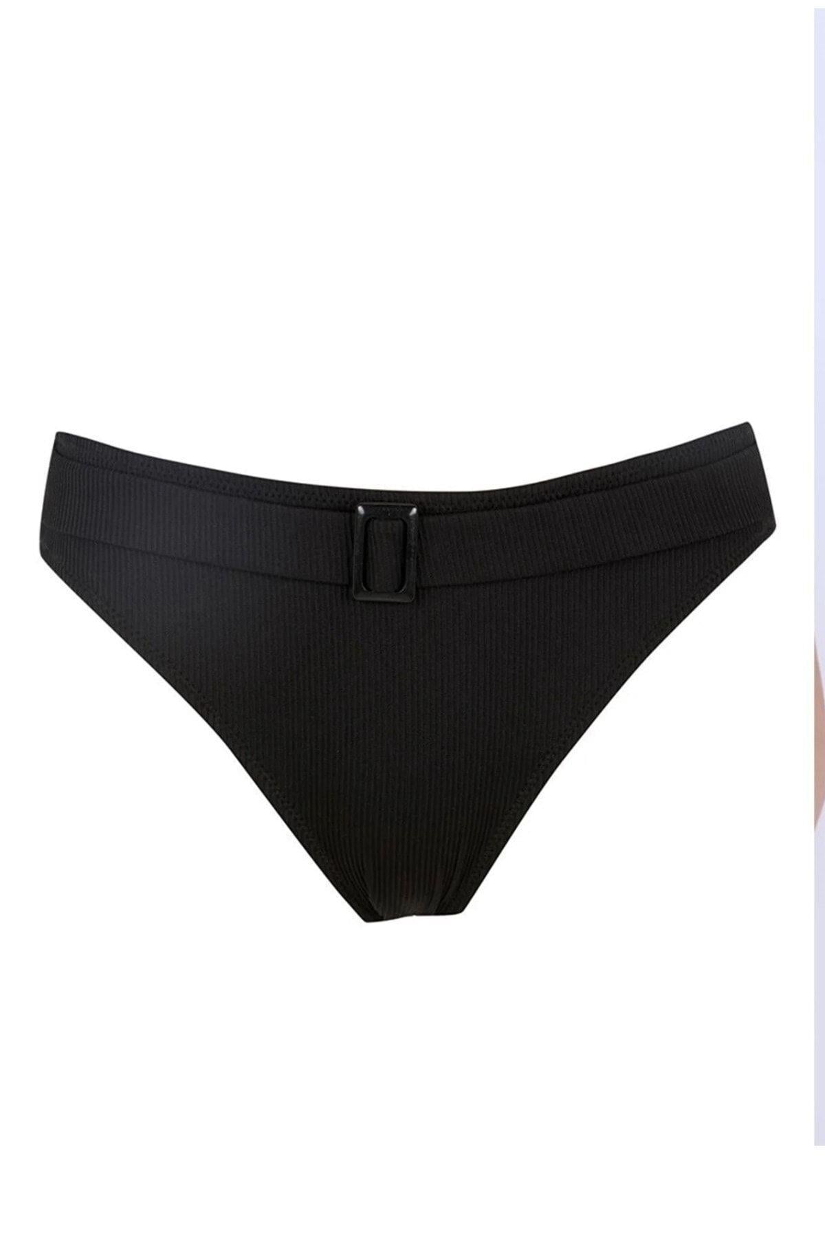 Kadın Siyah Tokalı Bikini Altı