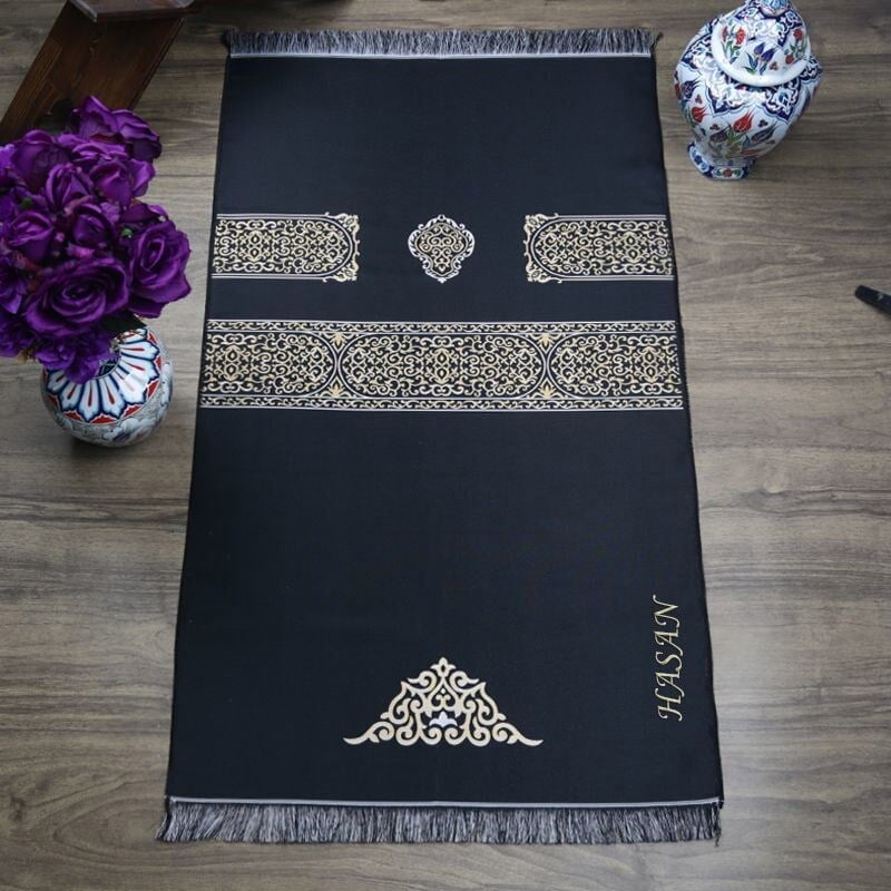 İsme Özel Hediyelik İnce Kabe Duvarı Seccade 70x117 cm - 250 gr