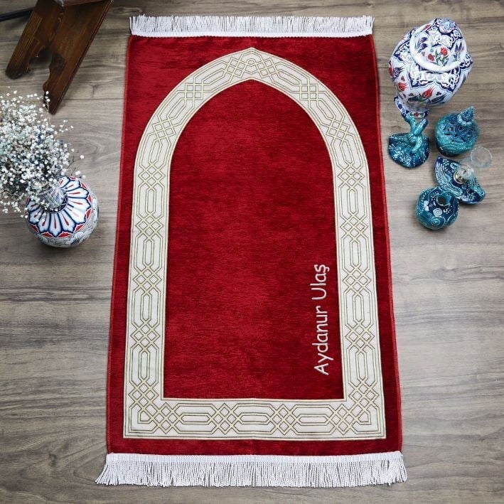 İsme Özel Seccade Payidar Bordo 65x115 cm - 320 gr