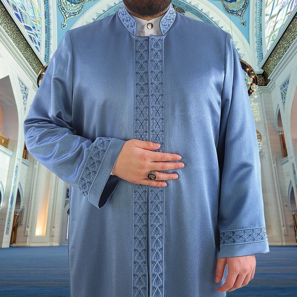 Lüks Kudüs İmam Cübbesi - İndigo