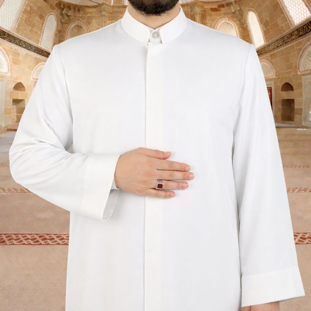 Mecelle Namaz ve İmam Cübbesi Uzun Beyaz Enderun Model