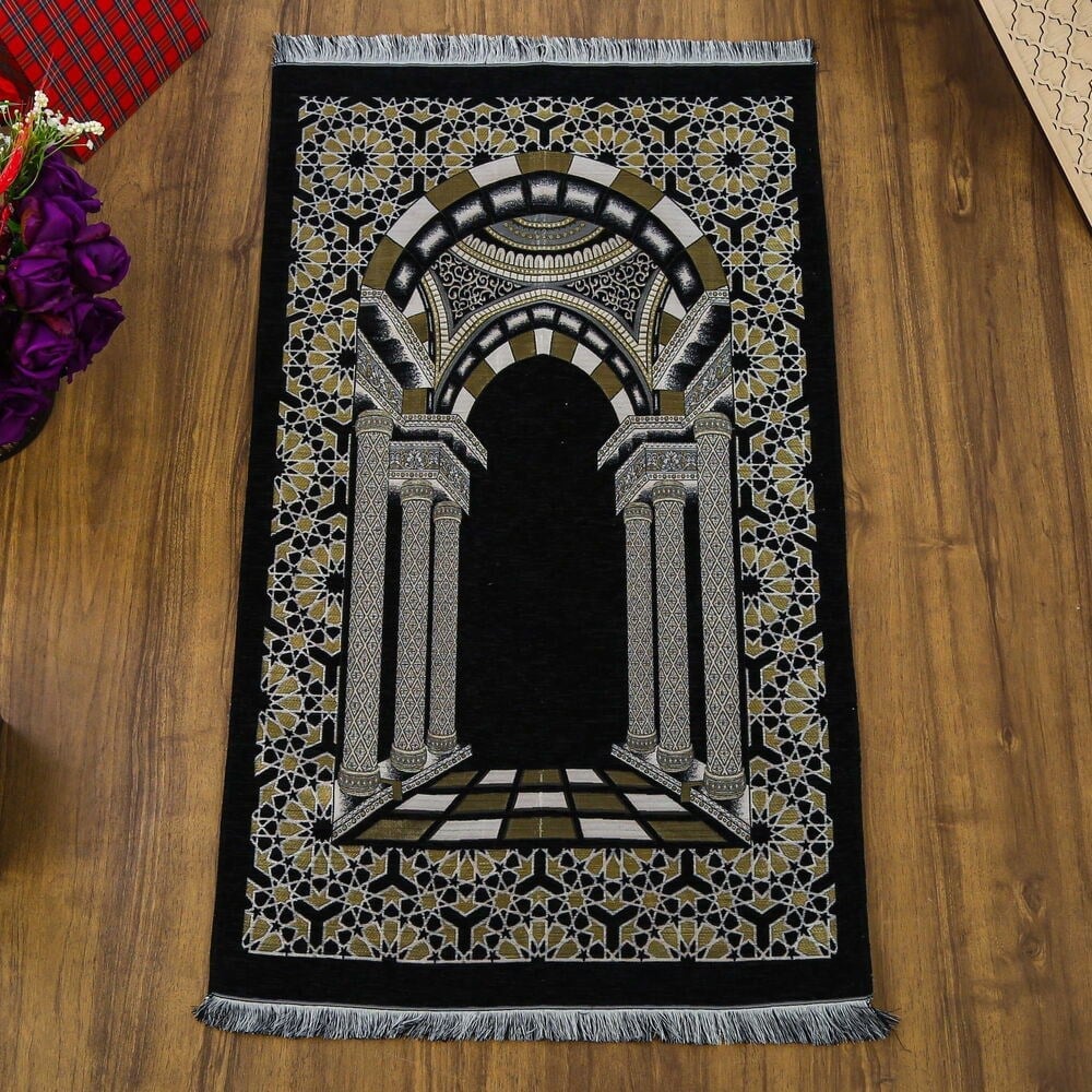 Medine Lüks Şönil Seccade Siyah (66x116cm) 520 gr