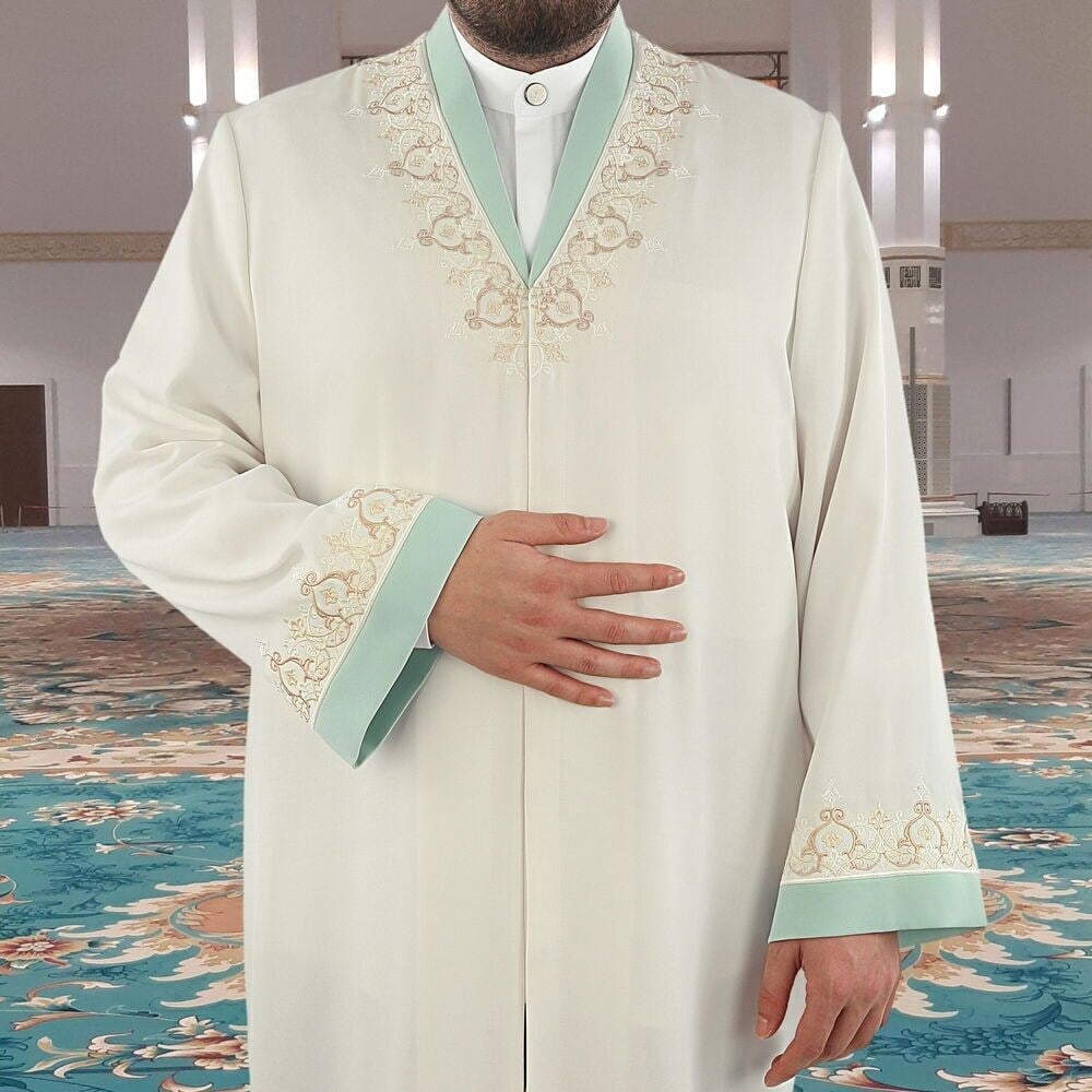 Müderris Cübbe Buhara Yaka Krem