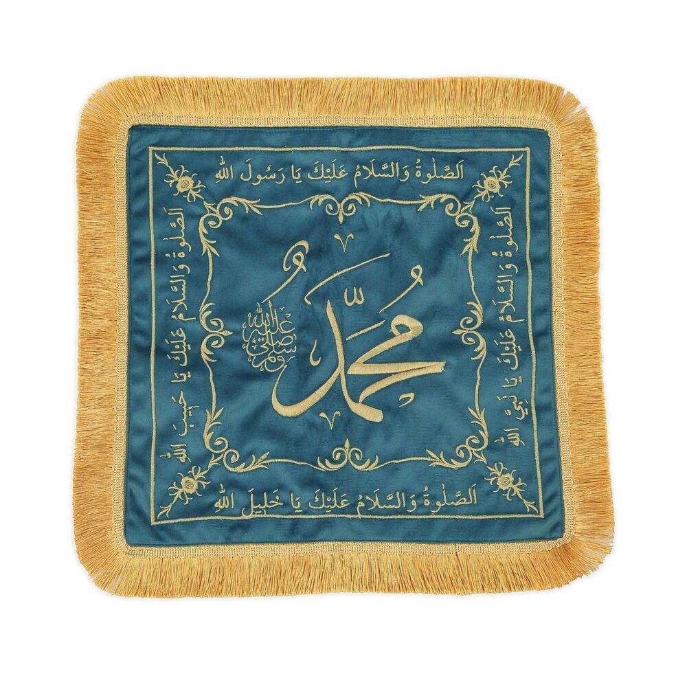 Sakal-ı Şerif  Örtüsü Puşide Mavi ( 36x36cm ) 145 gr