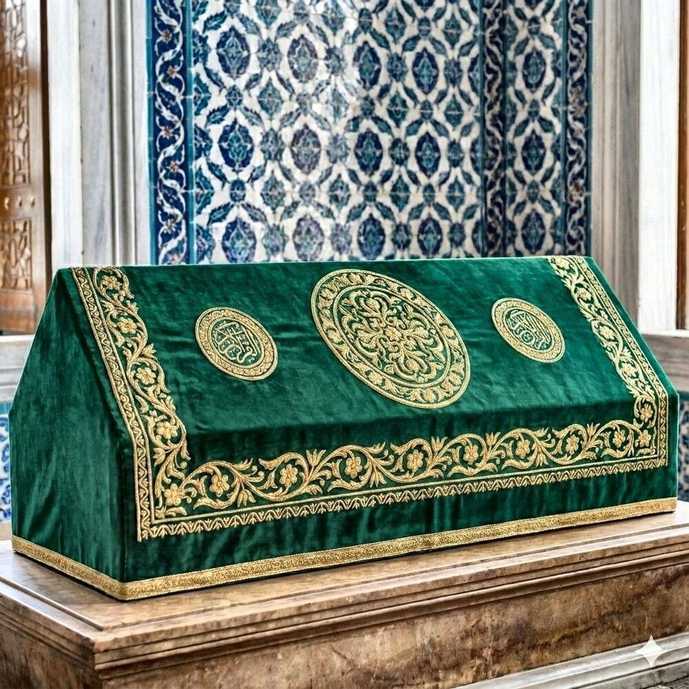 Sanduka, Tabut Örtüsü & Puşide Kapartma Nakış Özel Ölçü Yapılmaktadır.