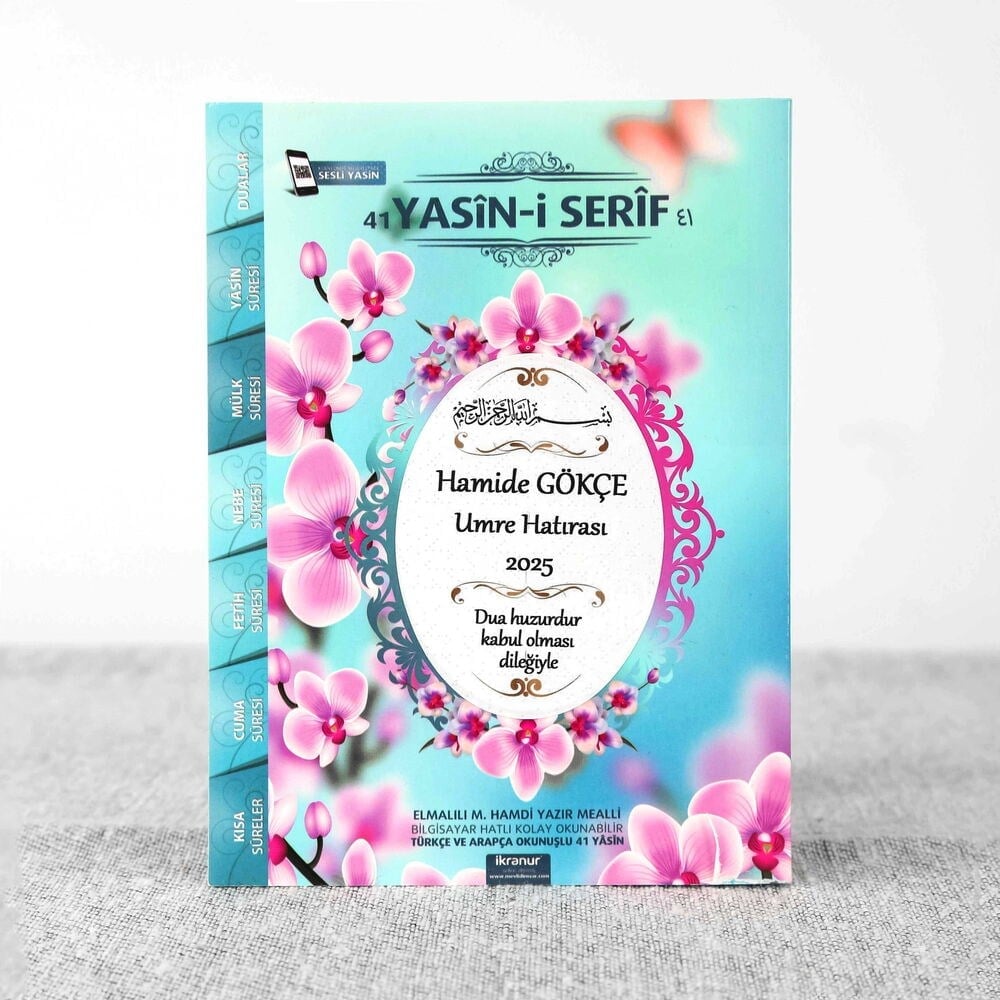 Yasin Kitabı 10 Adet Ekonomik Çanta Boy(12x16 80 Sayfa) İsme Özel Etiketli Mevlit İçin- Kardelen