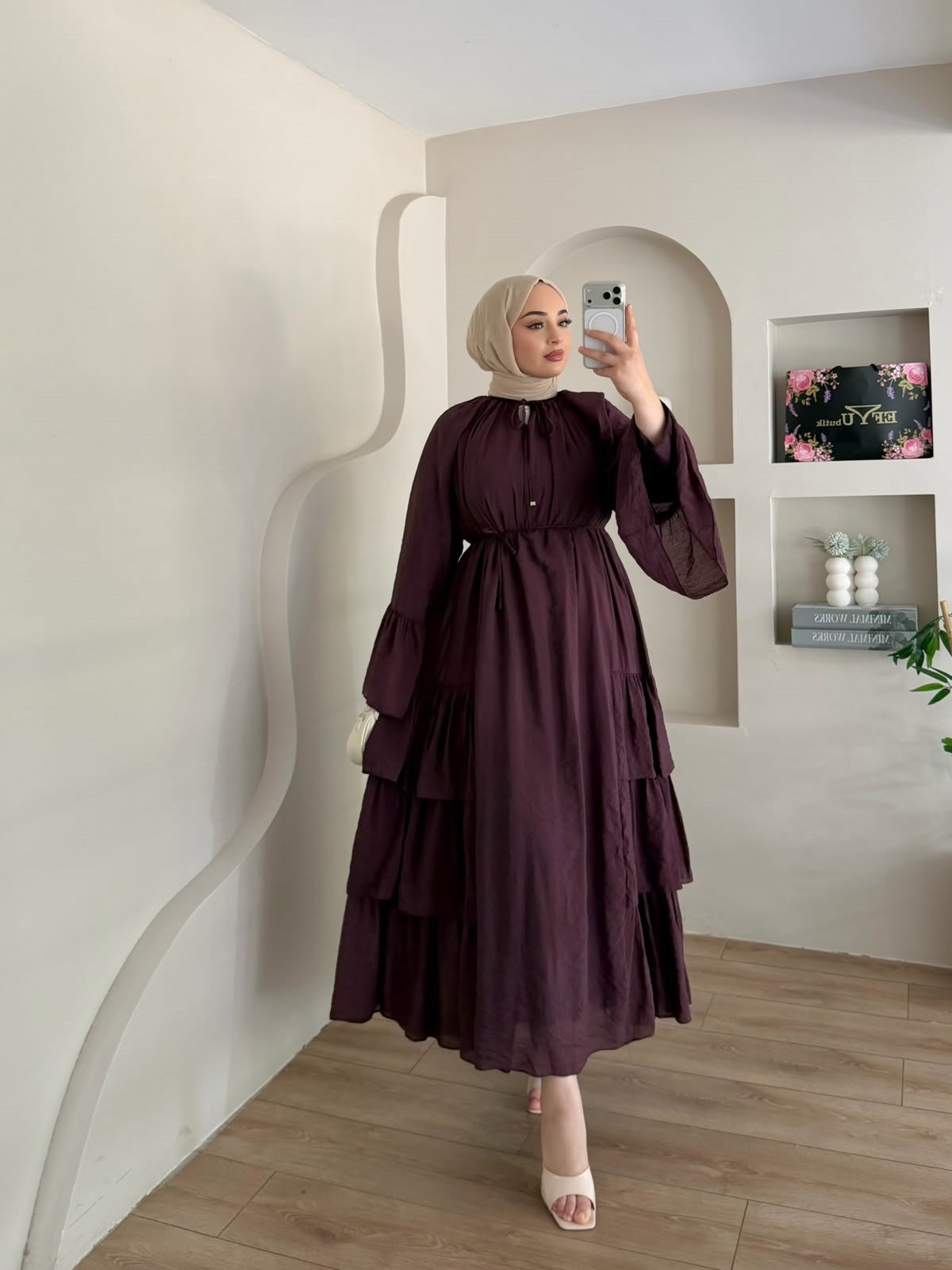 Agata Valon Kol Kat Detay Elbise