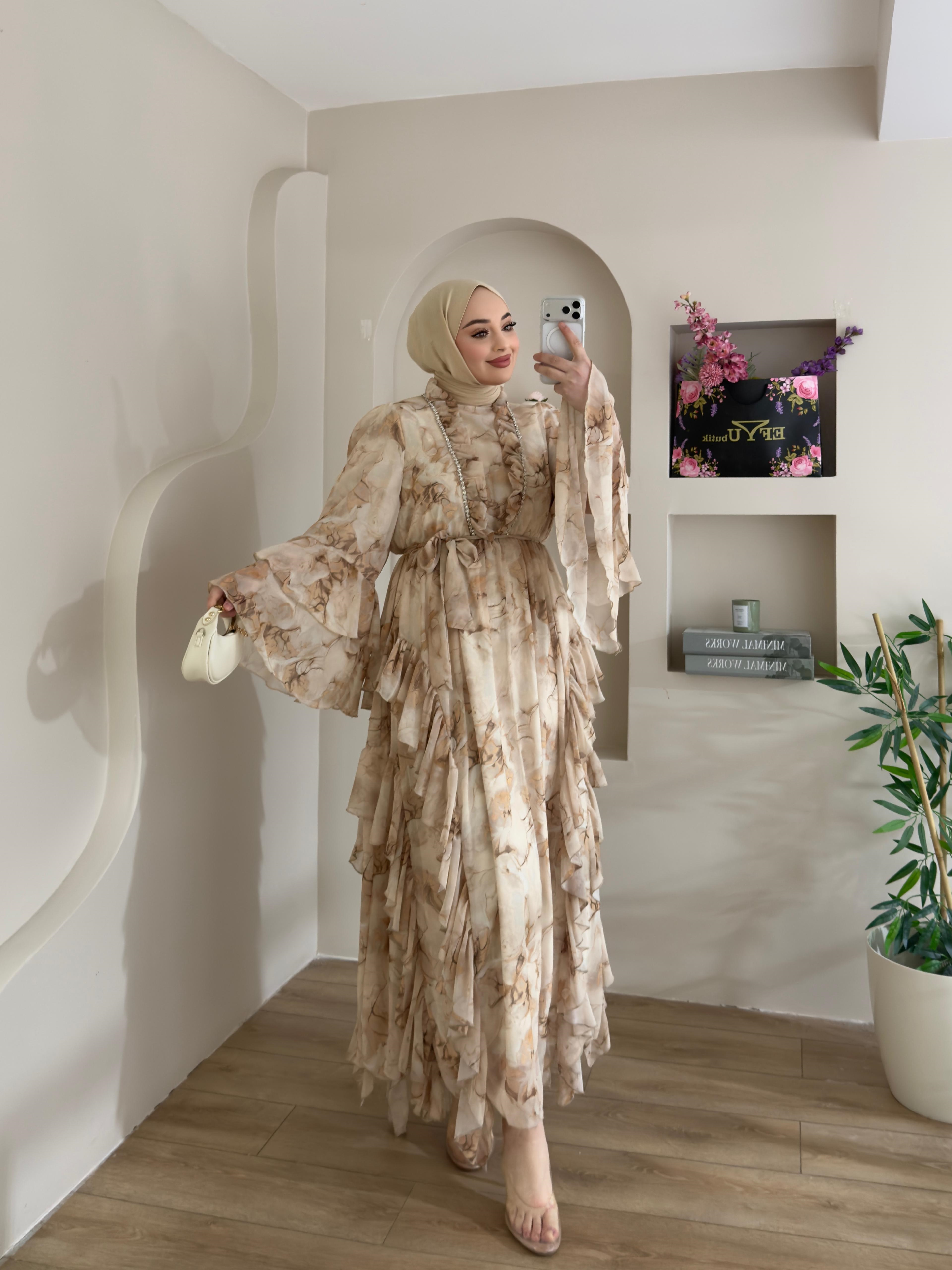 Almine Taş Detaylı Elbise