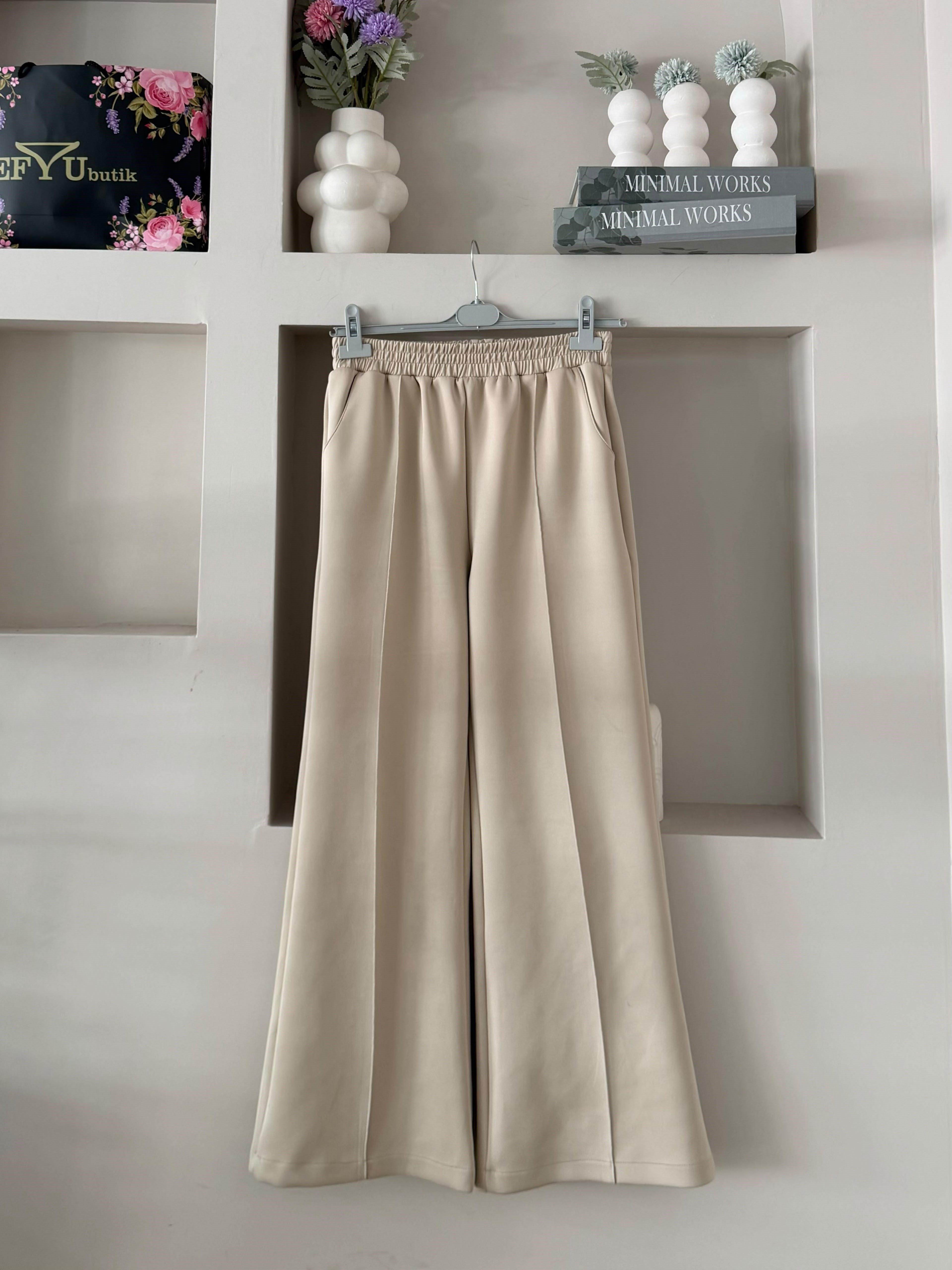 Beli Lastikli Scuba Pantalon