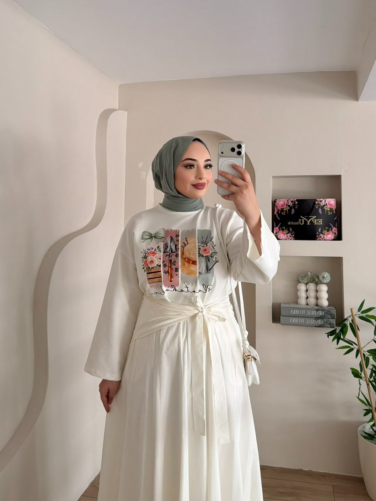 Çiçek Baskılı Oversize Bluz