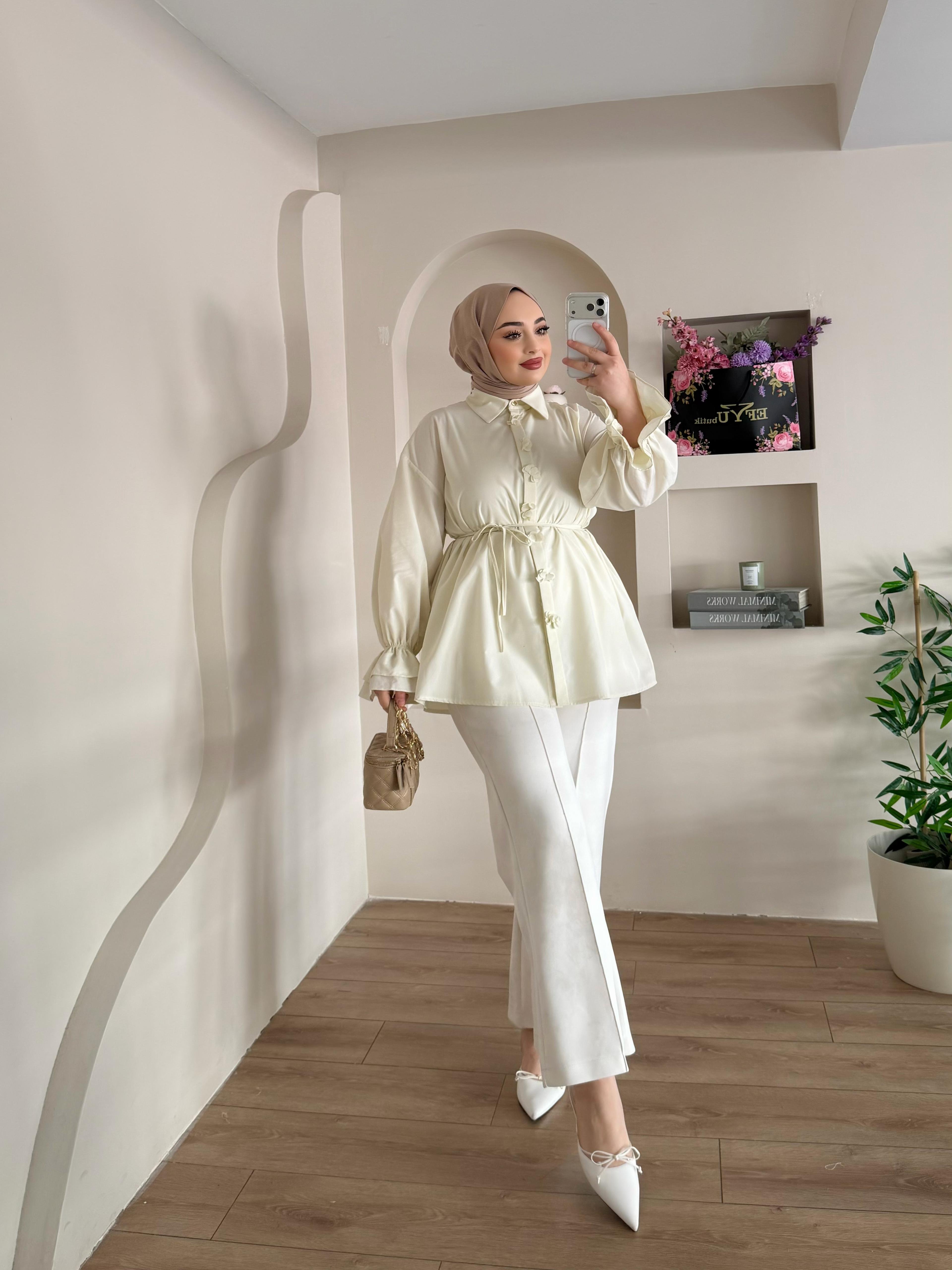 Estelle Çiçek Detay Gömlek