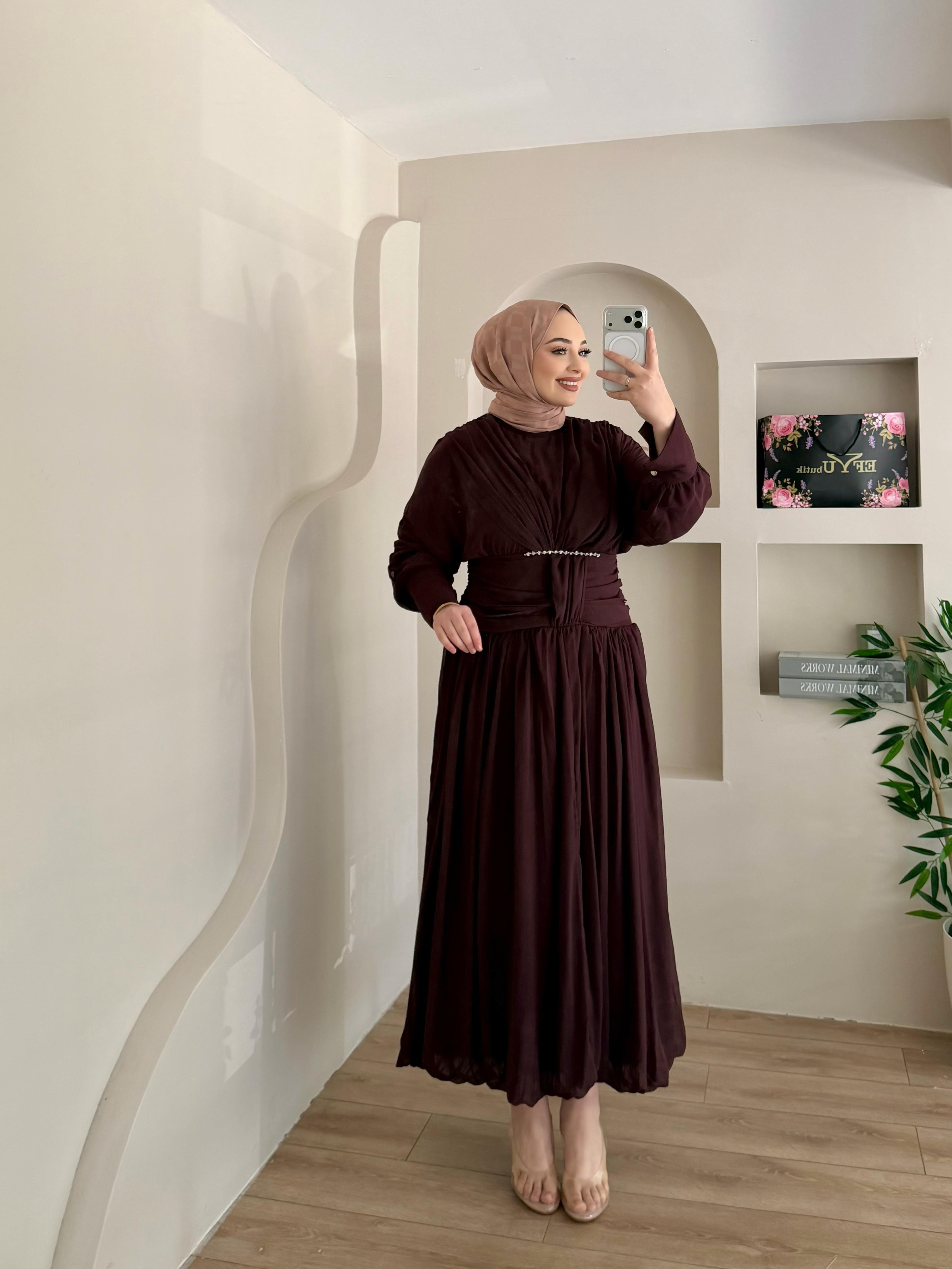 Hailey Taşlı Elbise 