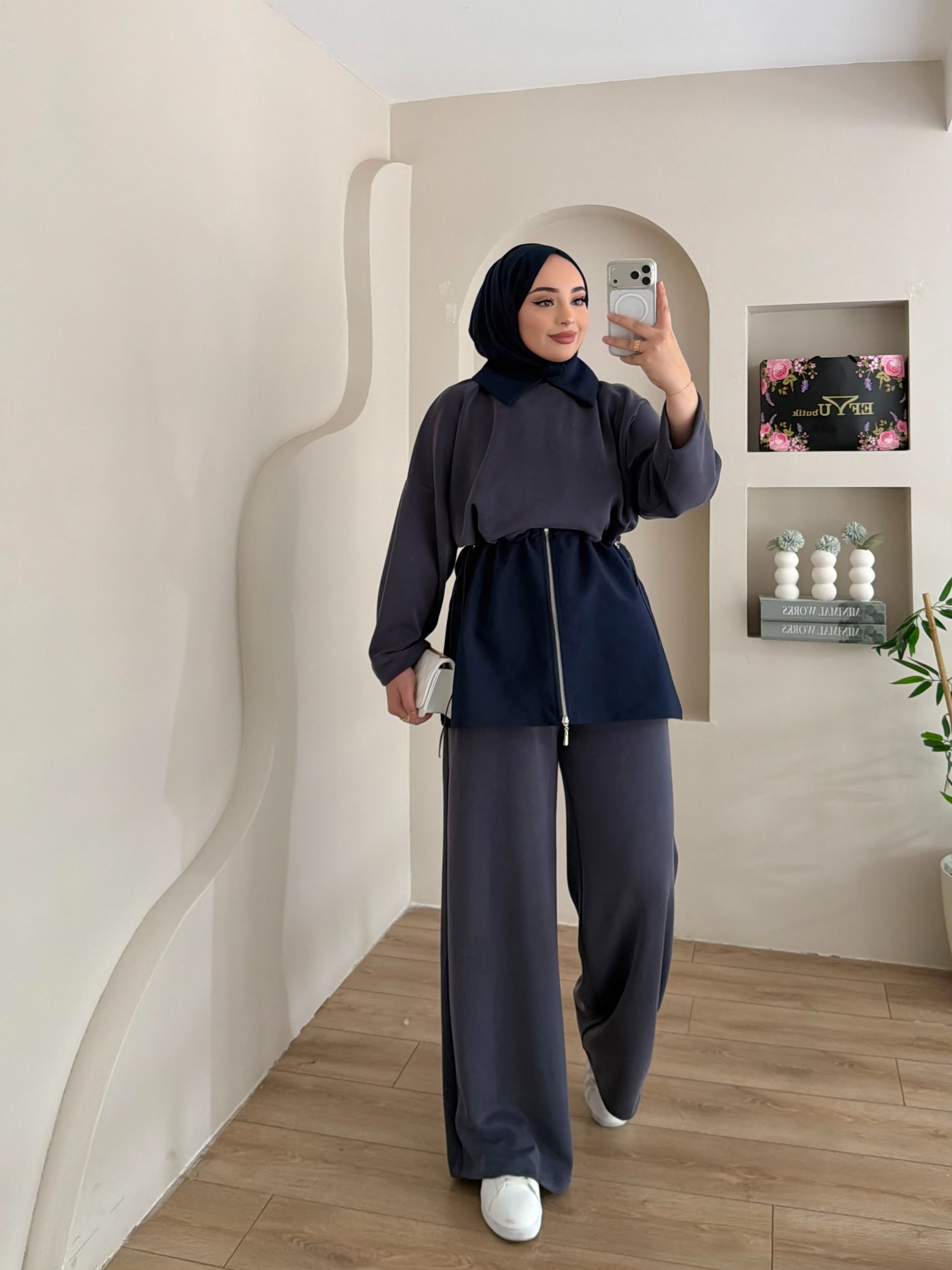 Maya Fermuar Detay Pantalon Takım