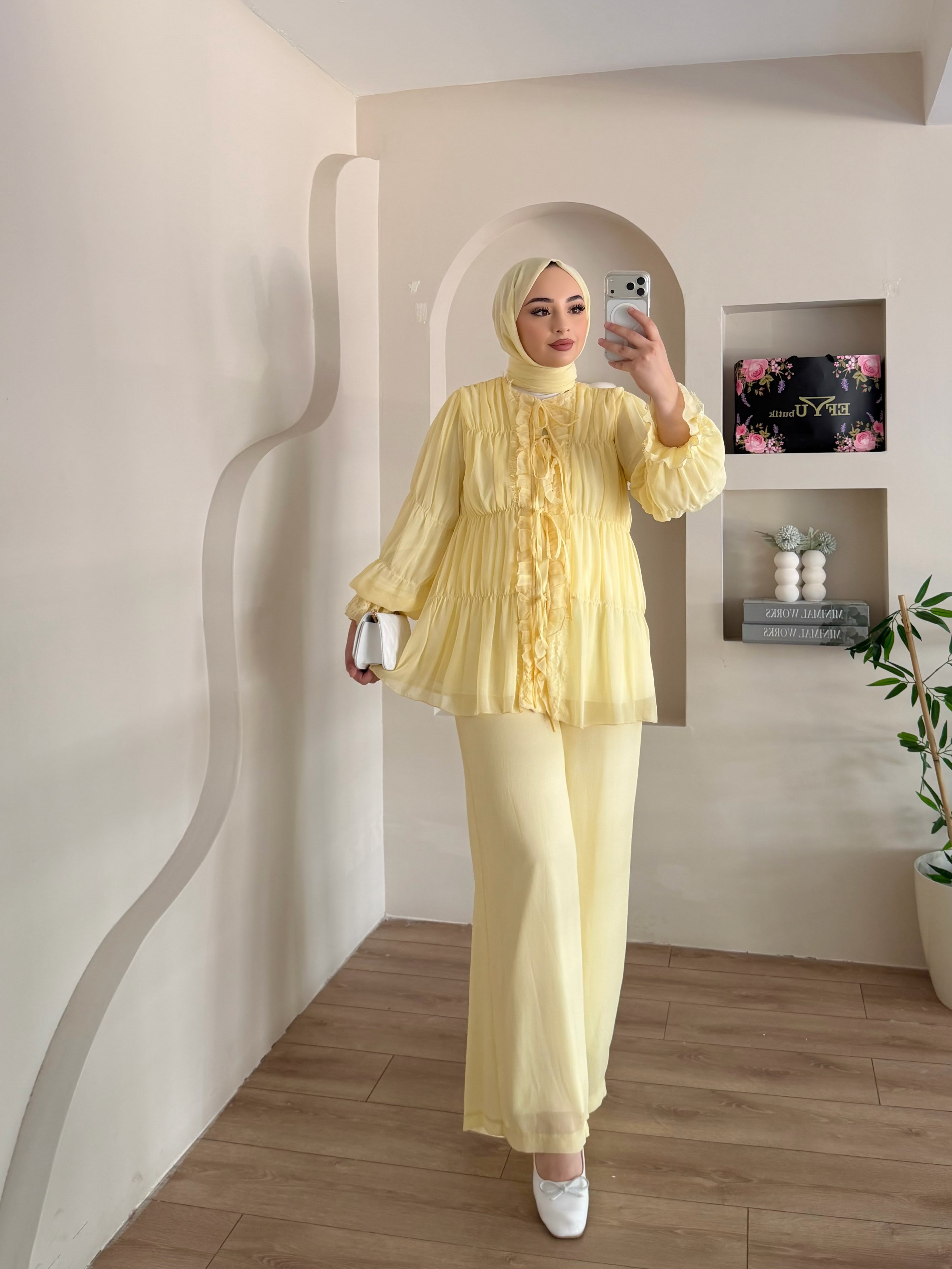 Nada Fırfır Detay Şifon Takım