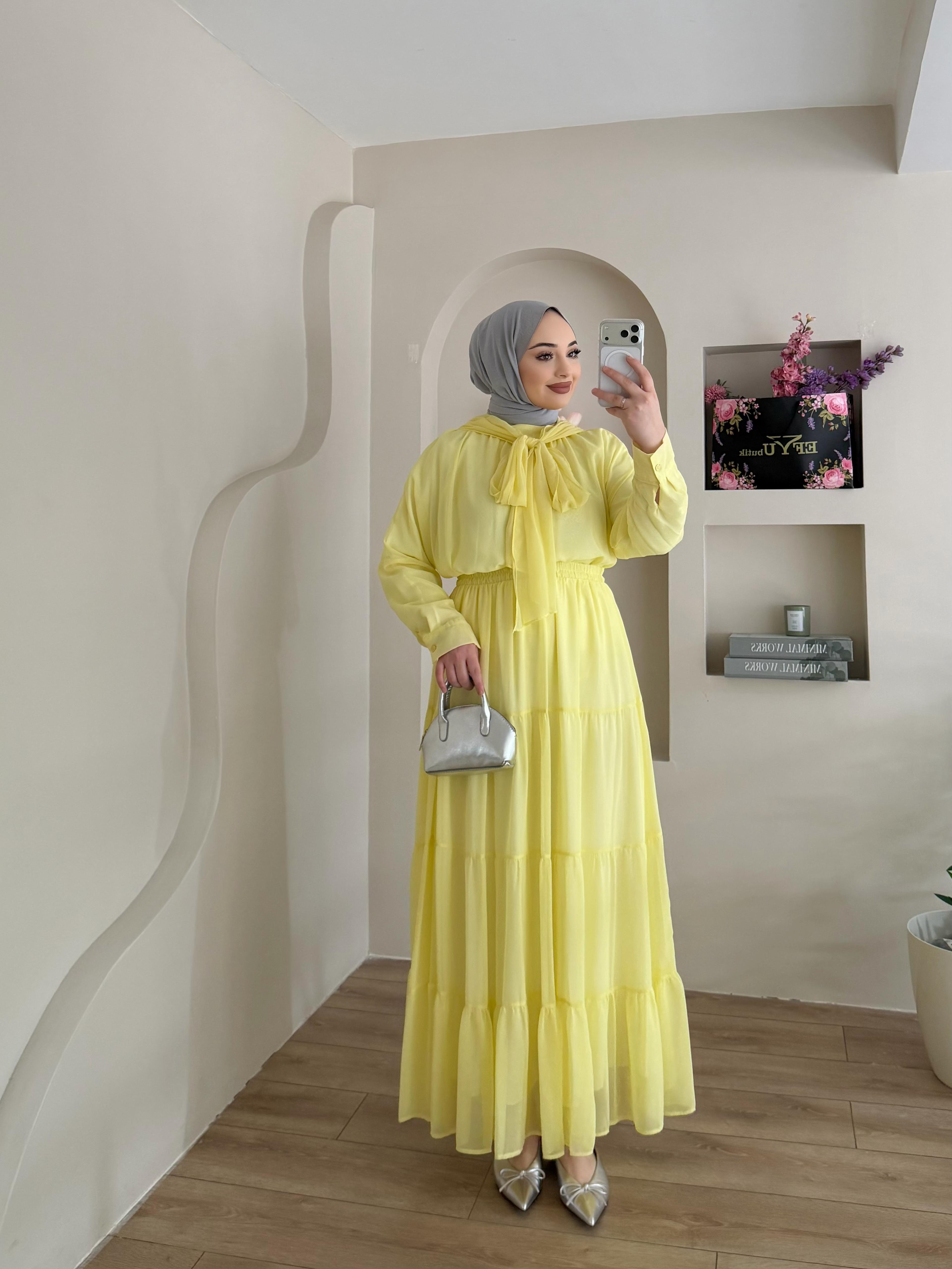 Nigella Yaka Bağlamalı Etekli Takım