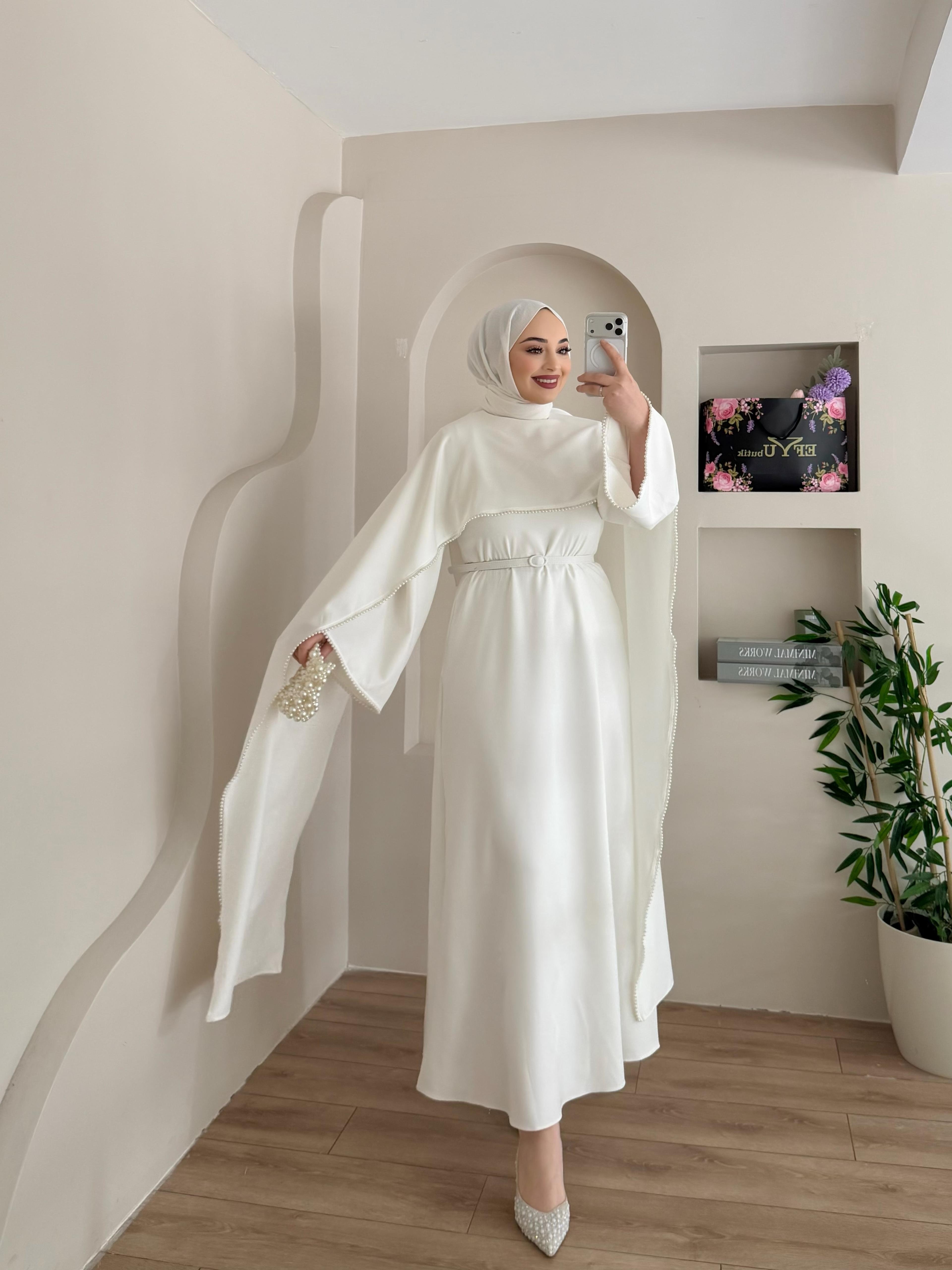 Roserin Pelerin Detaylı Elbise 
