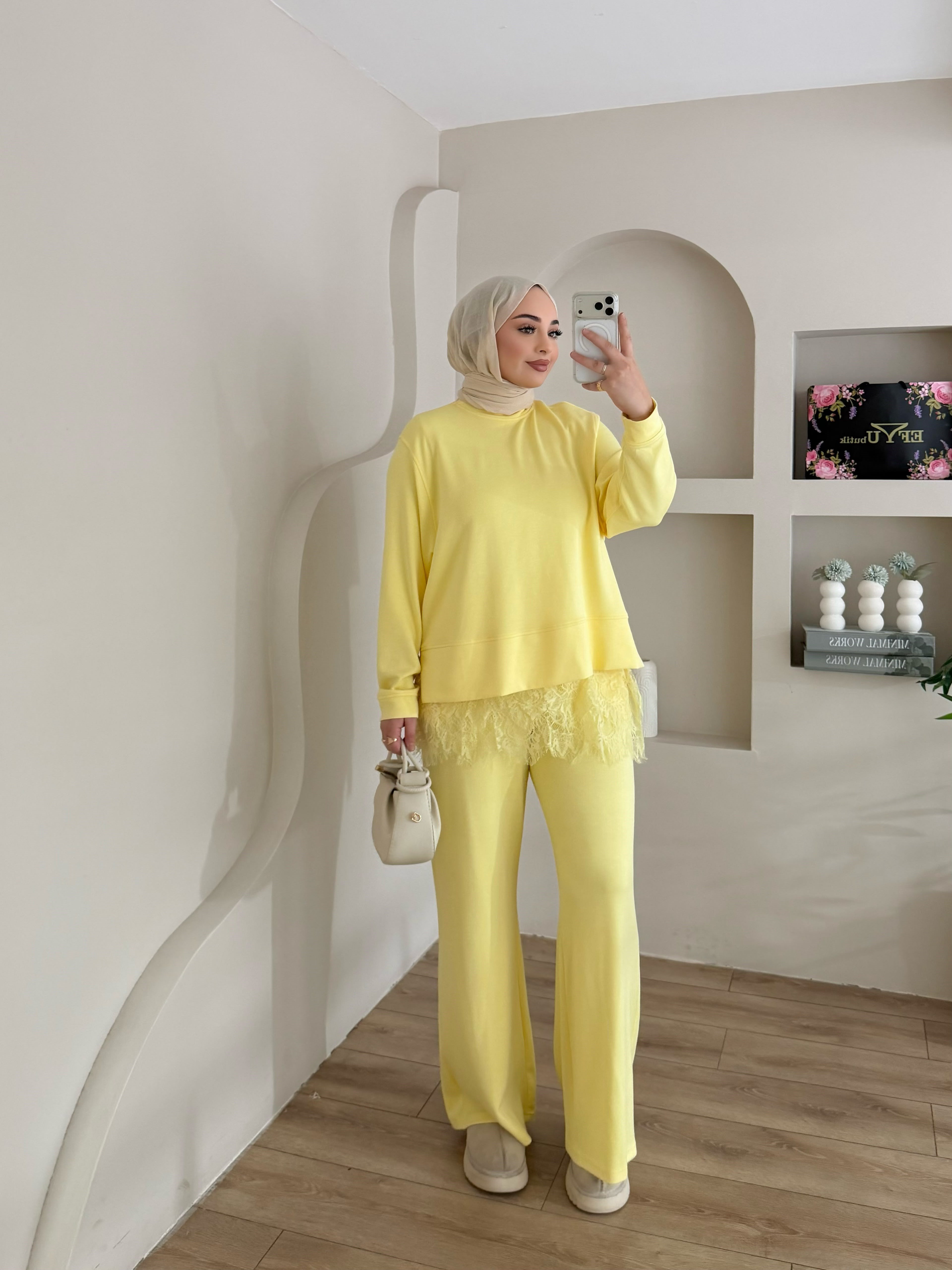 Sanella Üçlü Dantel Detay Takım
