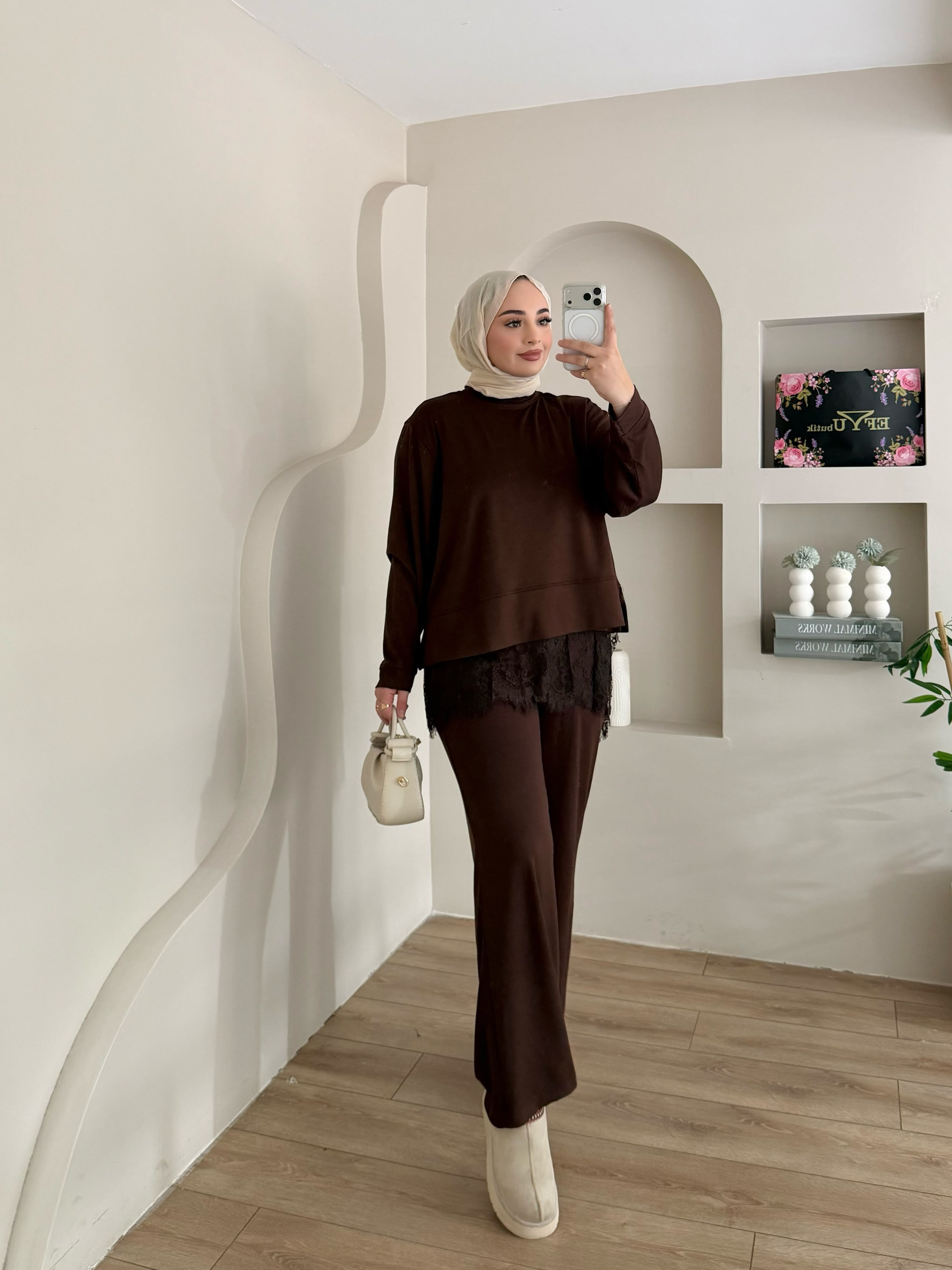 Sanella Üçlü Dantel Detay Takım