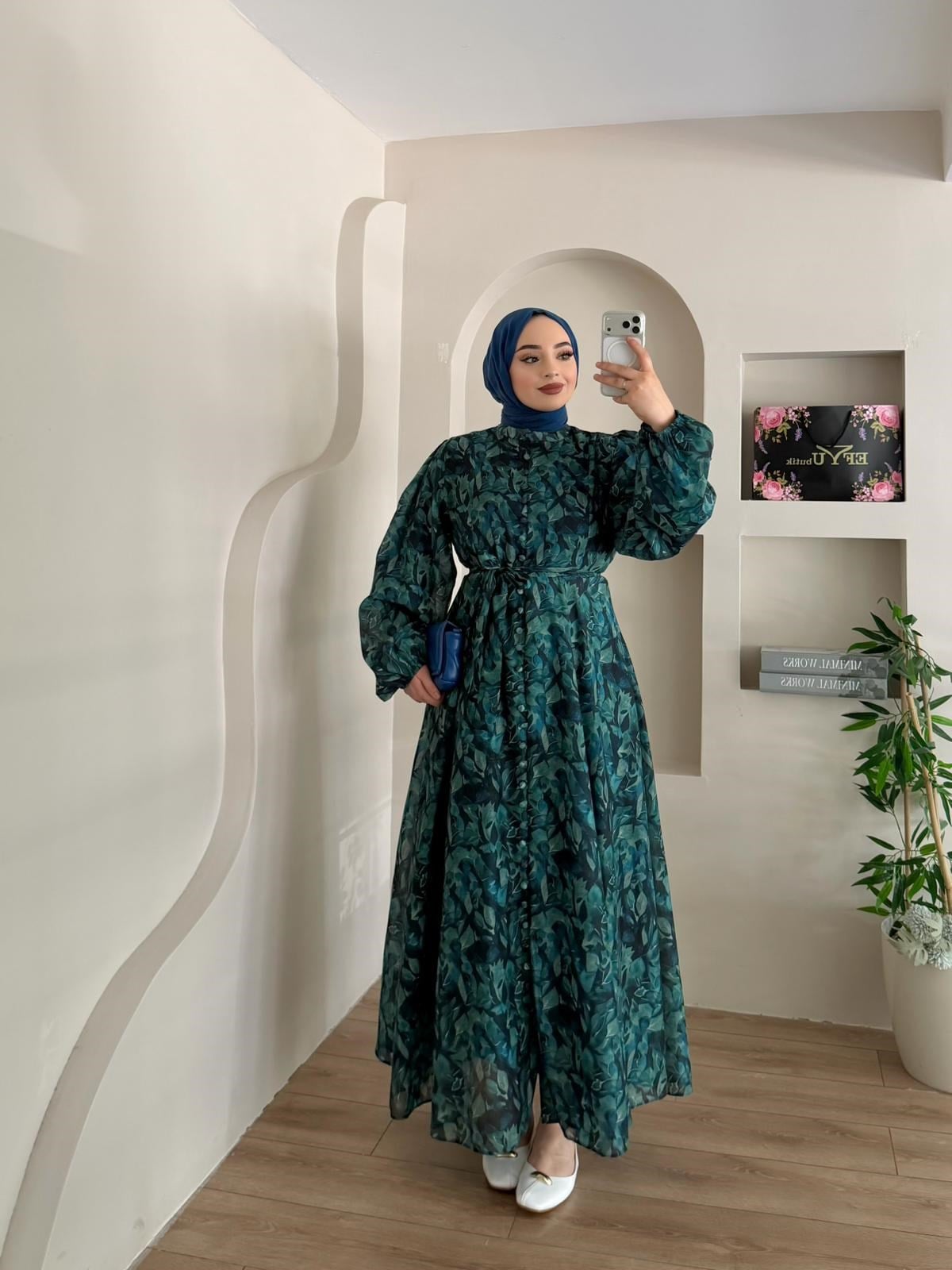 Sidra Vual Desenli Elbise