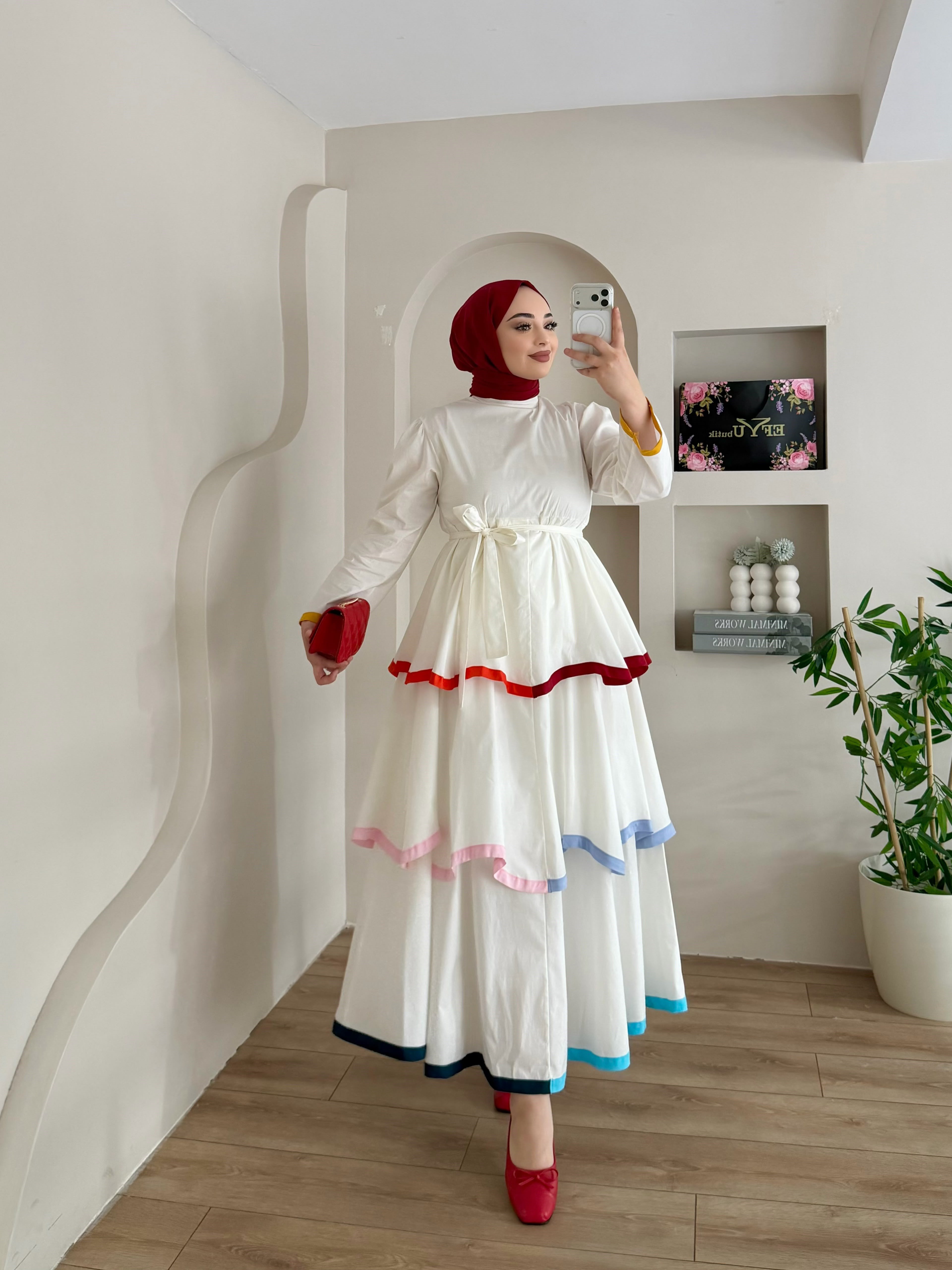 Sorbet Kat Kat Renkli Şerit Elbise