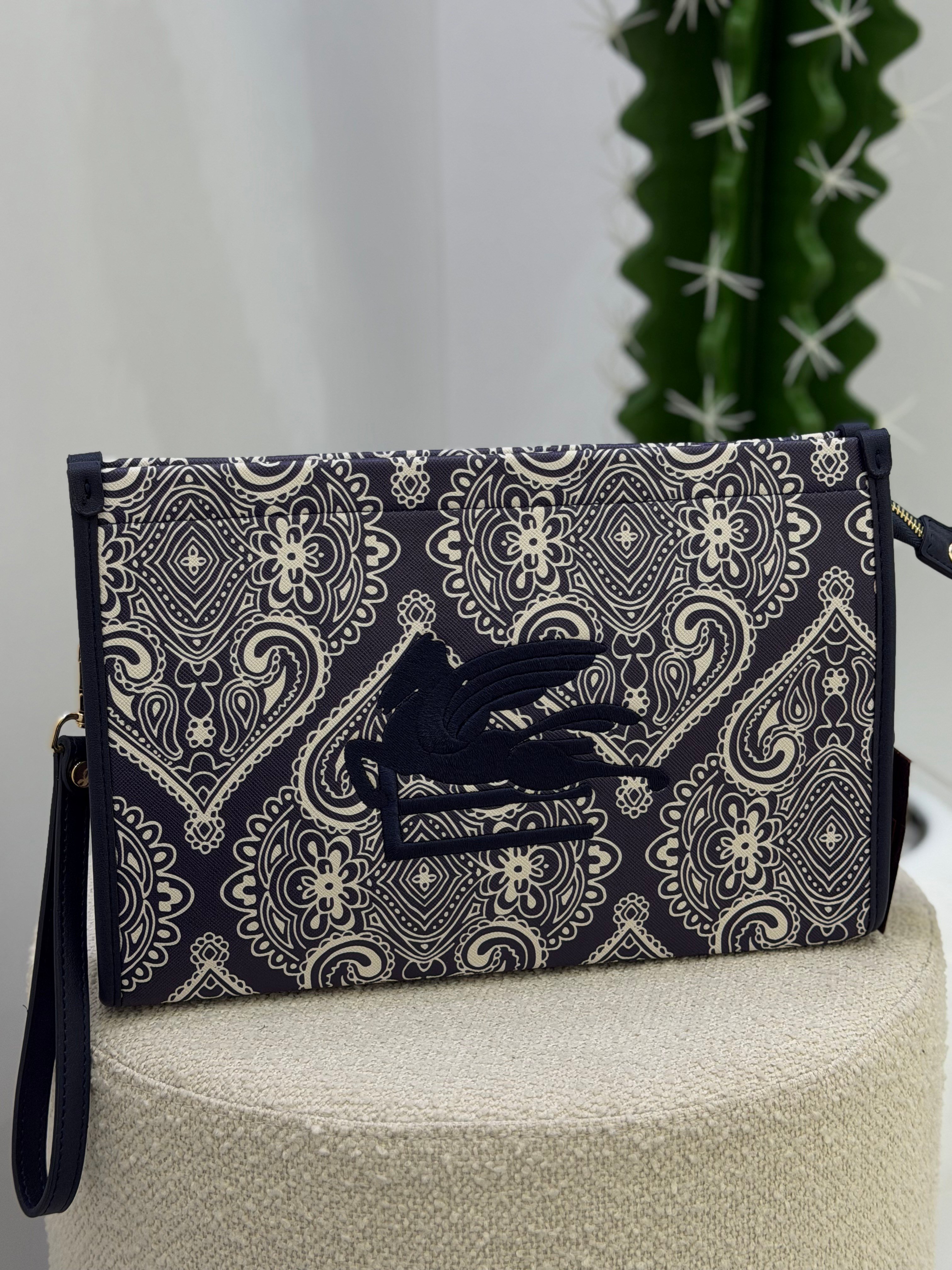 İthal Orj Marka Clutch Çanta Lacivert