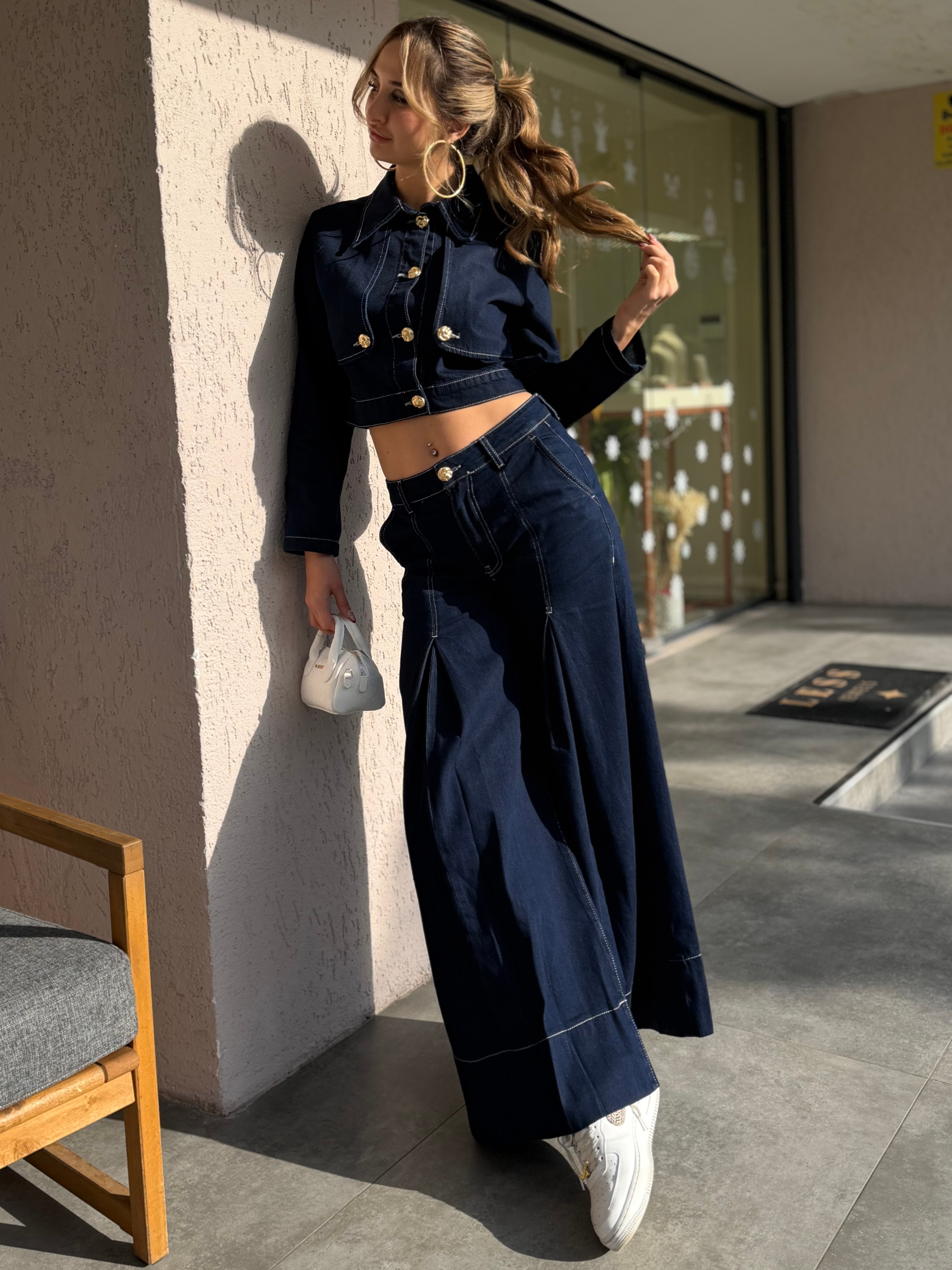 Robert Pileli Denim Pantolon Lacivert