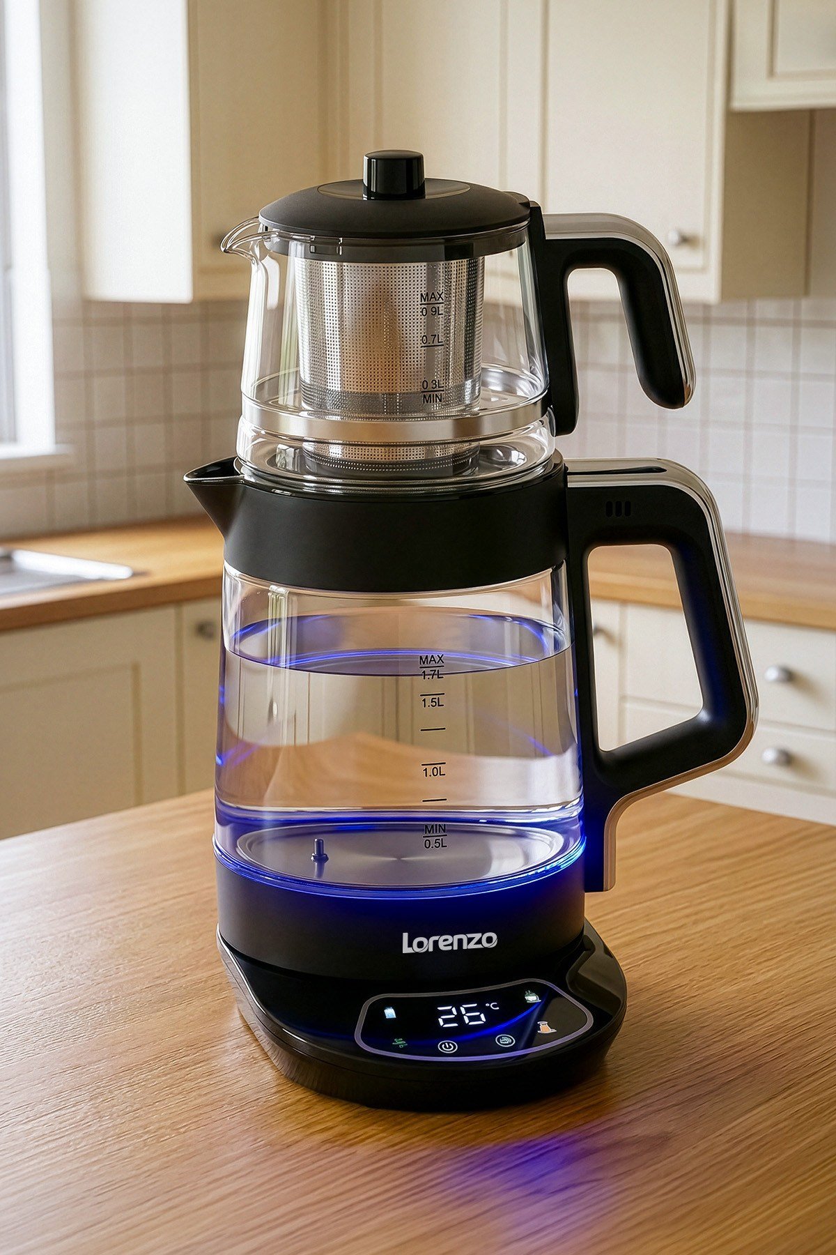 CRYSTAL PRO 4 in 1 DİJİTAL ÇAY MAKİNESİ SİYAH KROM