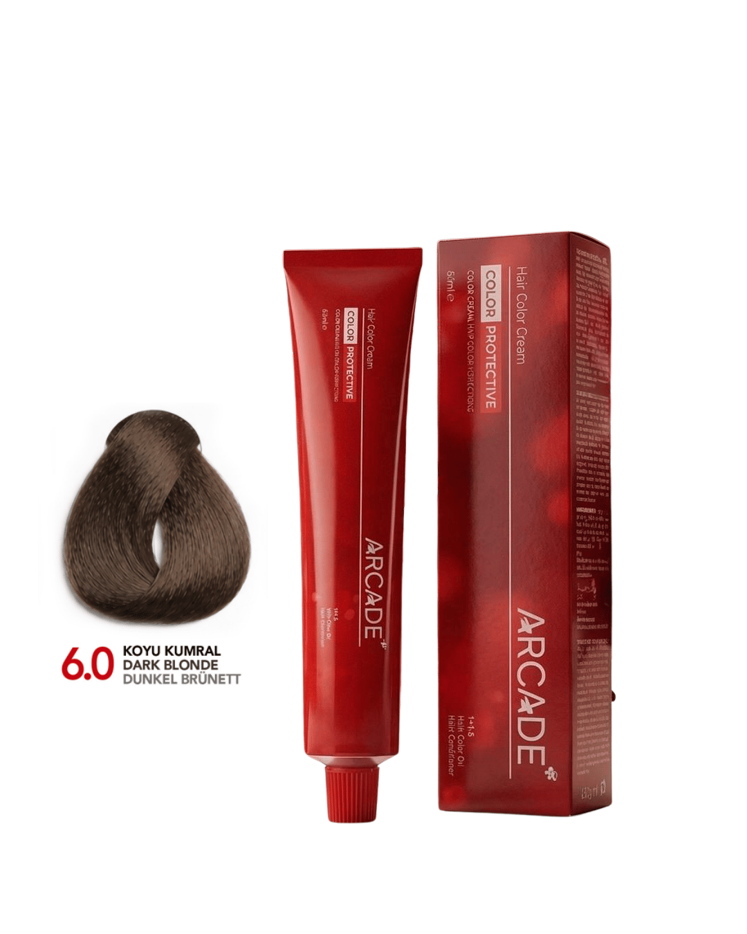 ARCADE KOYU KUMRAL 6.0 KREM TÜP SAÇ BOYASI 60ML.