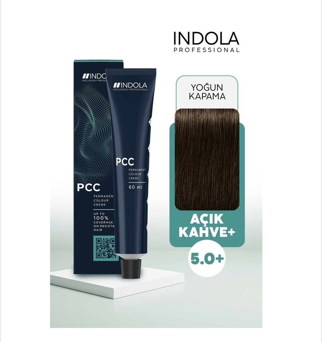 İNDOLA SAÇ BOYASI AÇIK KAHVE+ IND PCC 5.0+ 60ML. 