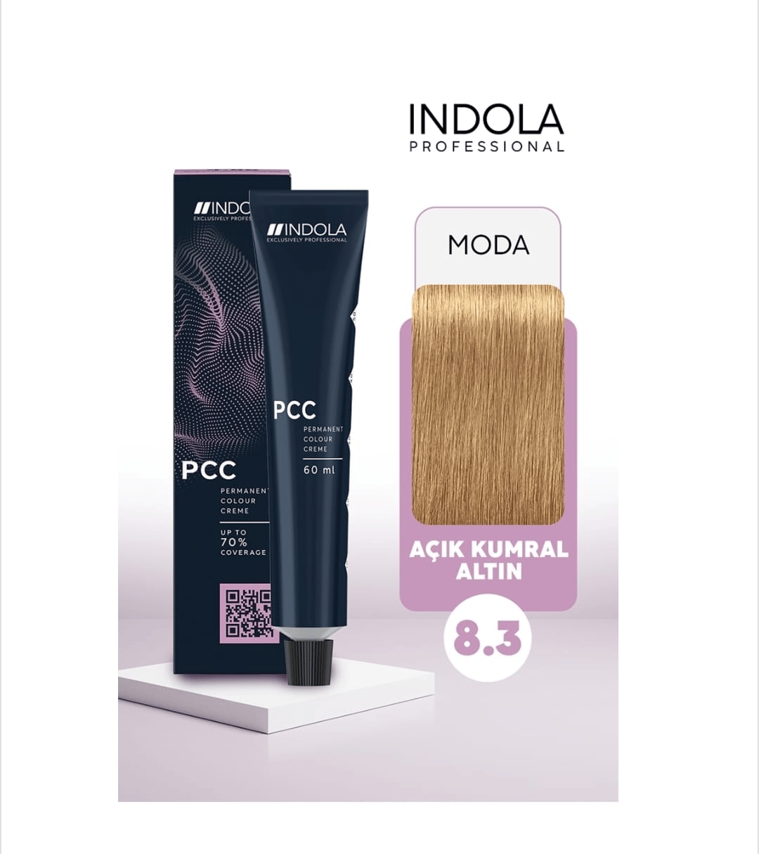 INDOLA SAÇ BOYASI AÇIK KUMRAL ALTIN IND PCC 8.3 60ML.