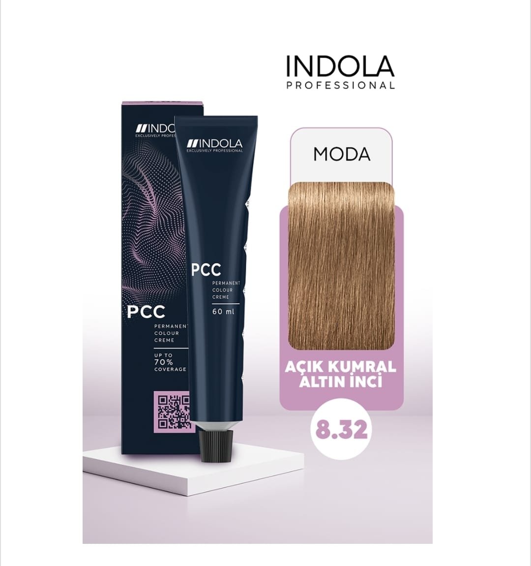 INDOLA SAÇ BOYASI AÇIK KUMRAL ALTIN İNCİ IND PCC 8.32 60 ML.